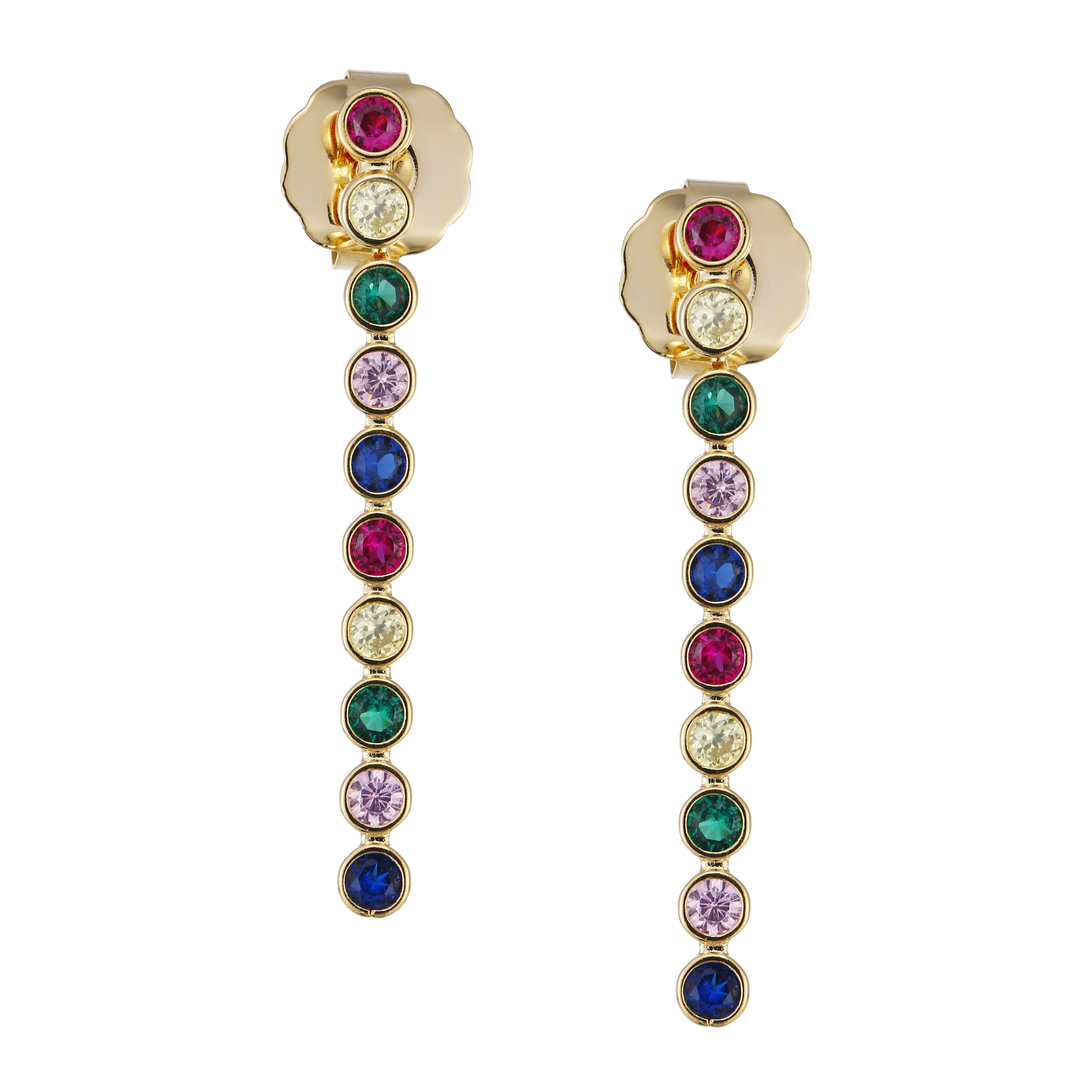 Rainbow Pop Earrings - Gold