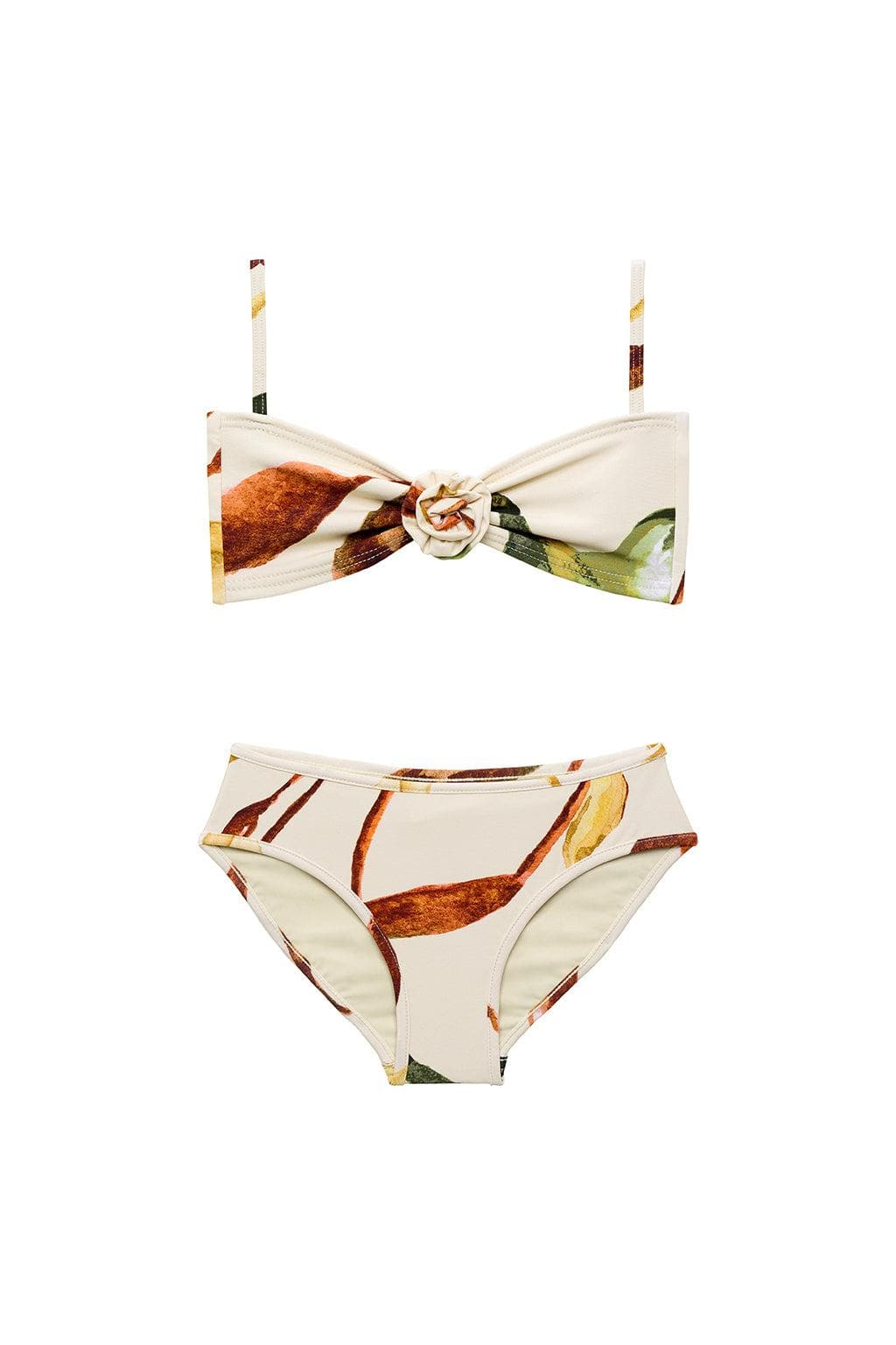 Rooted Floral Mini Rosa Bandeau x Lulu Bikini Set