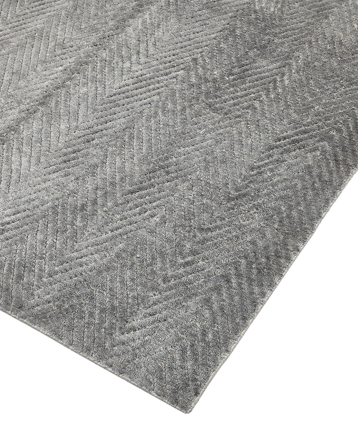 Chevelle Handmade Contemporary Chevron Charcoal Area Rug