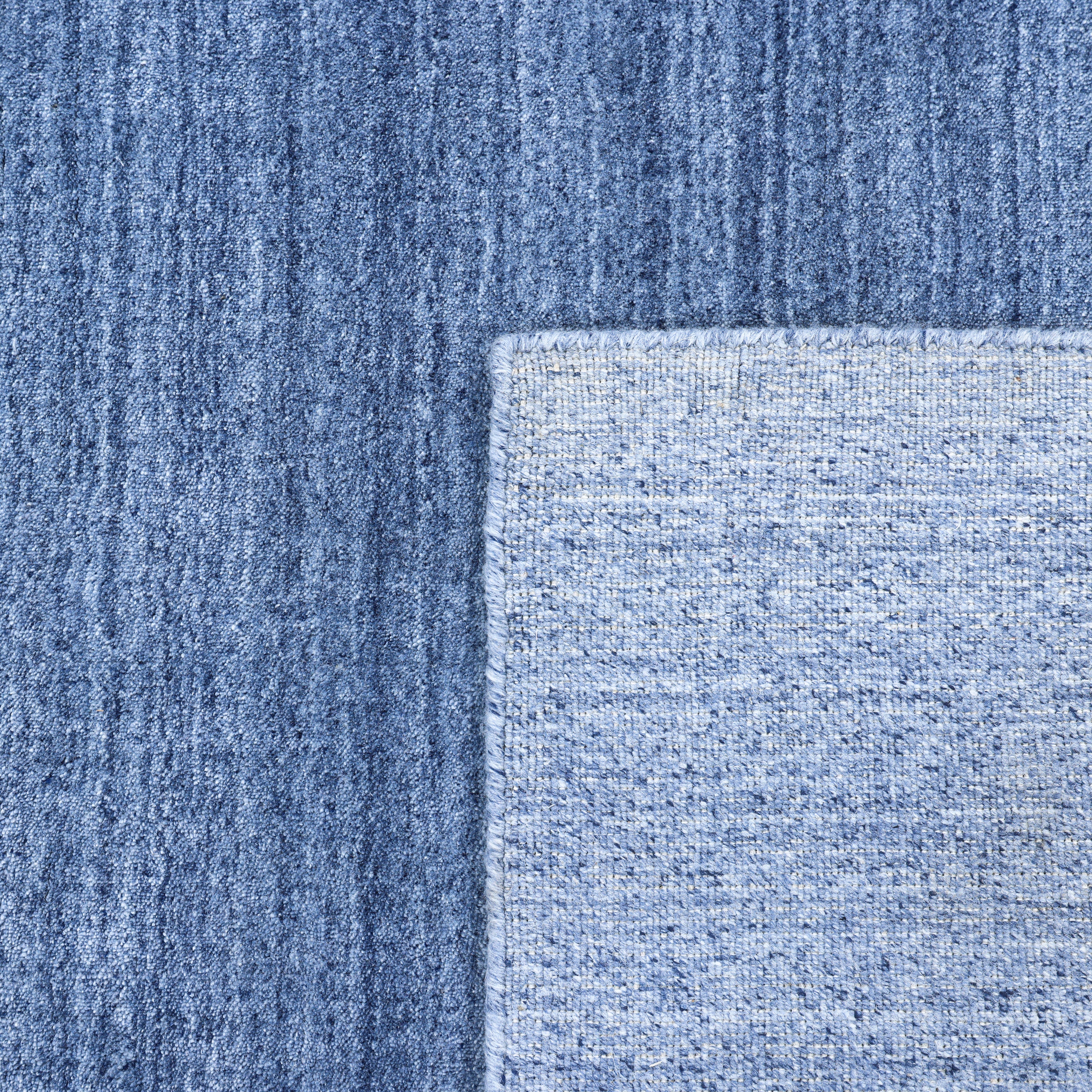 Harbor Handmade Contemporary Solid Blue Runner