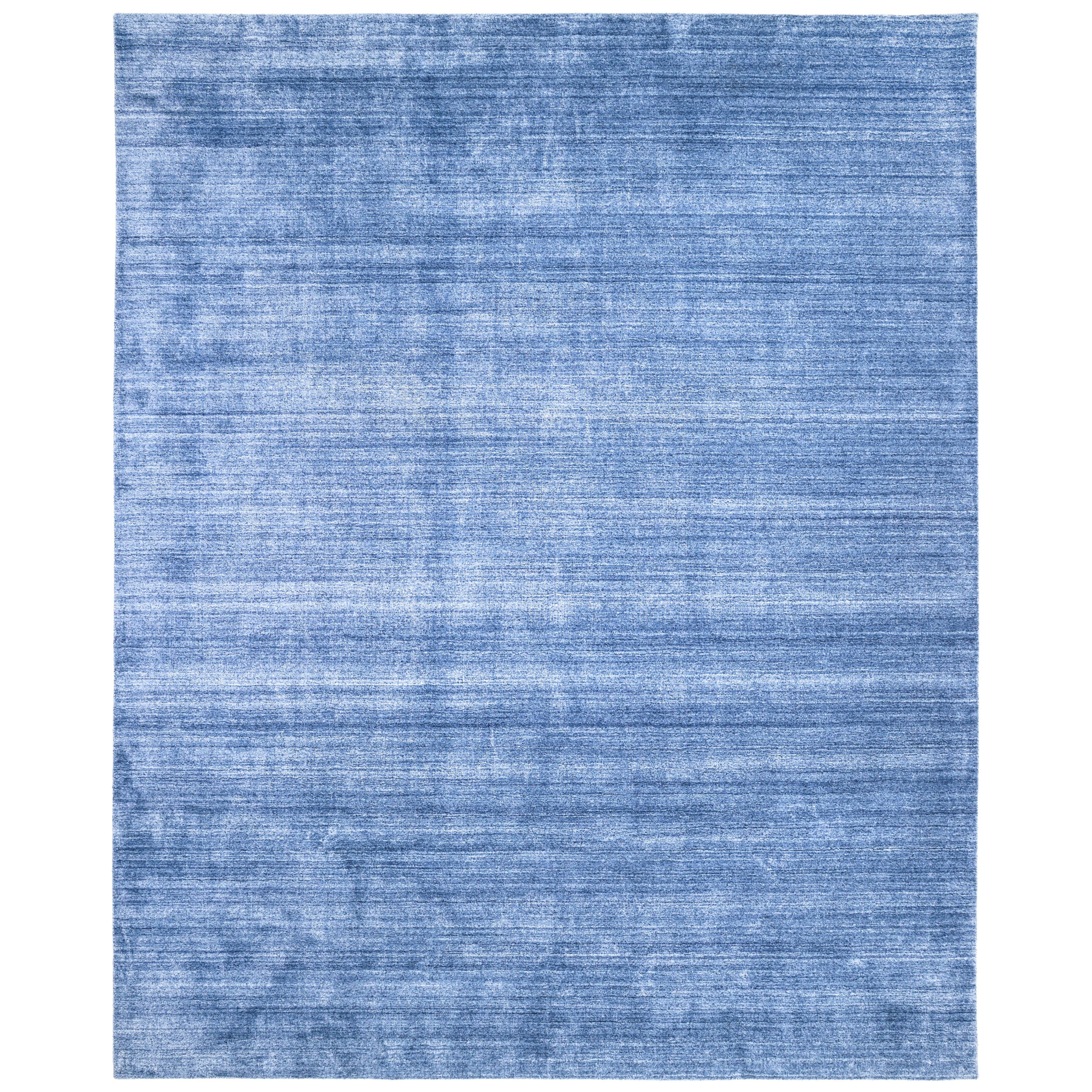 Harbor Handmade Contemporary Solid Blue Area Rug