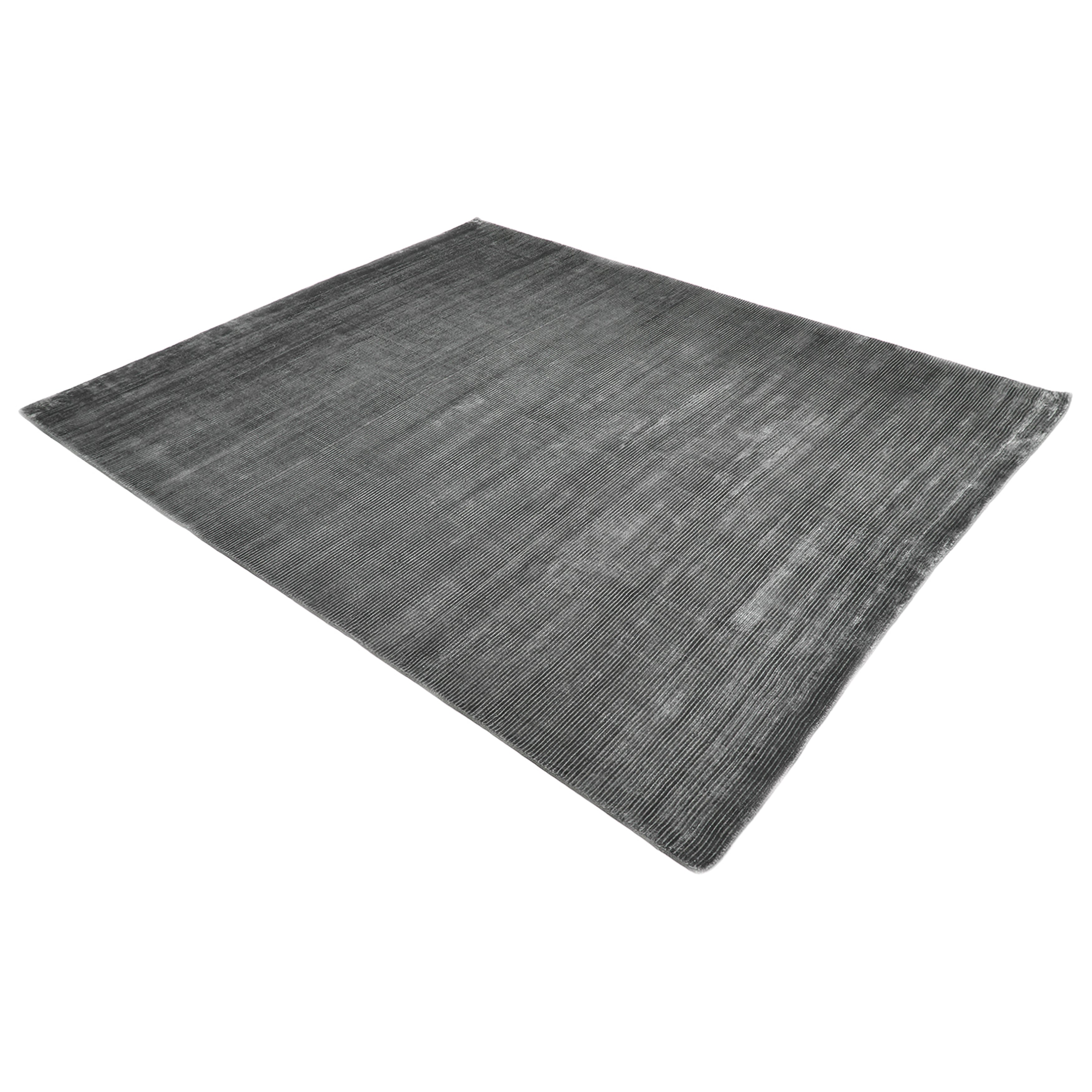 Cordi Handmade Contemporary Solid Gray Area Rug