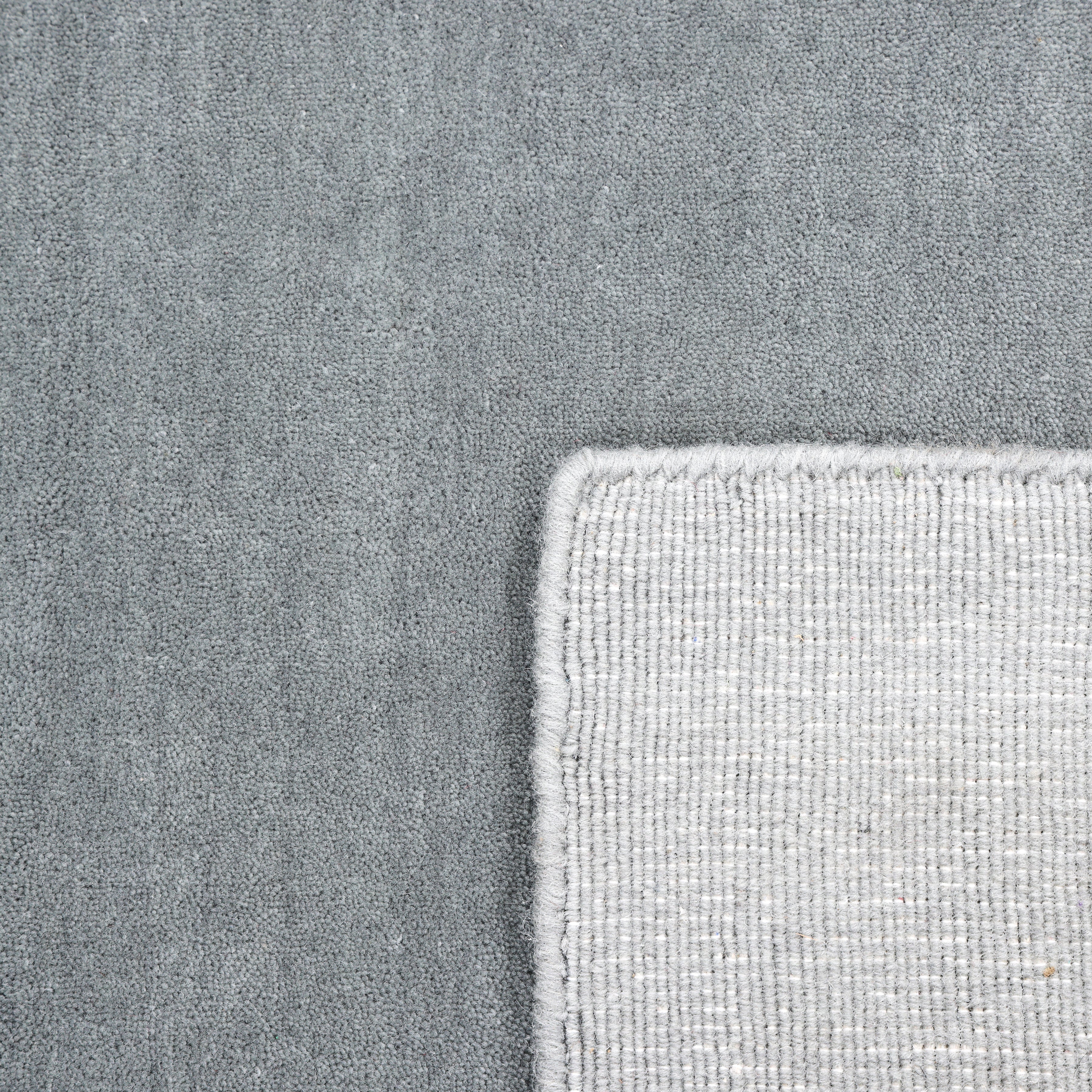 Wellington Handmade Contemporary Solid Charcoal Area Rug