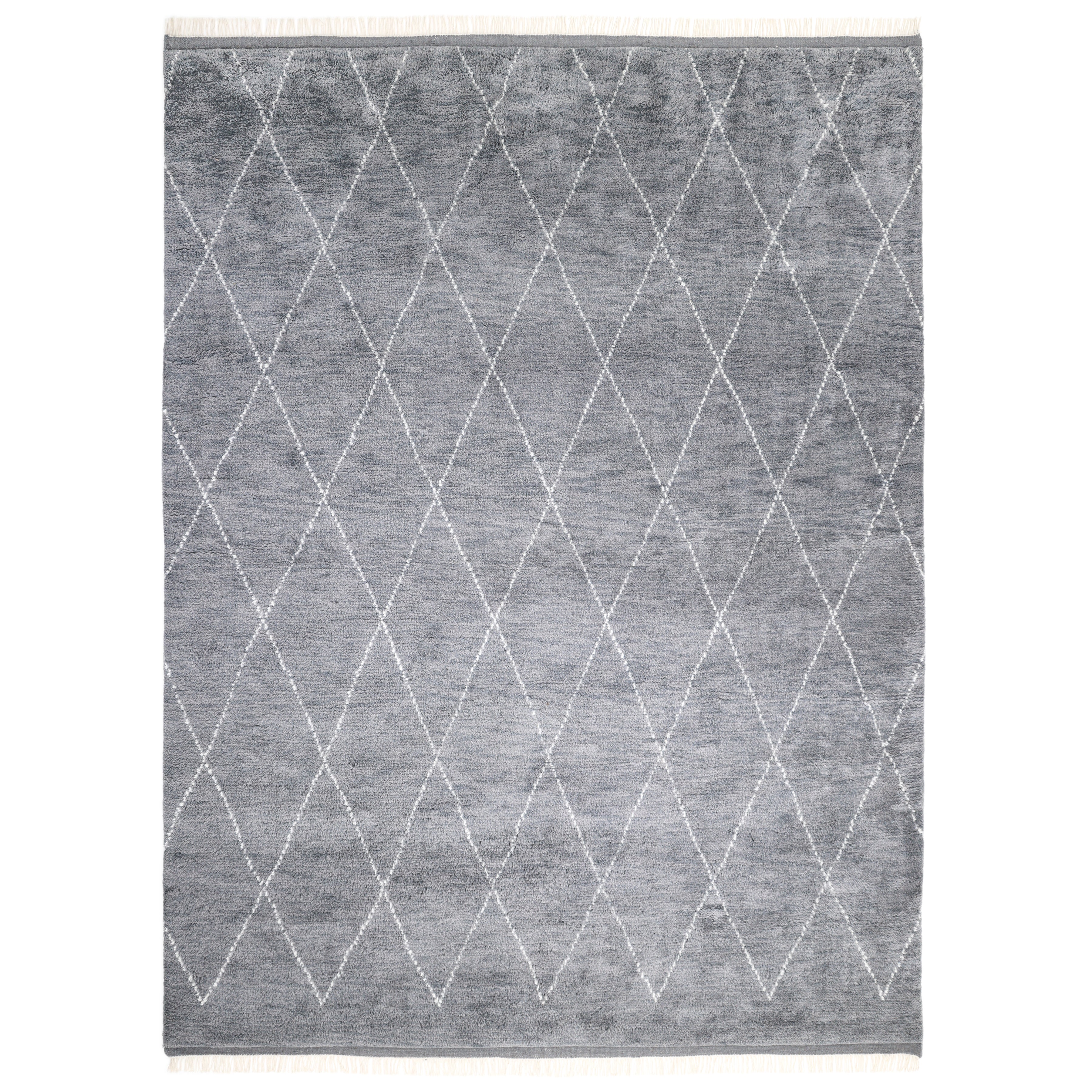 Shaggy Moroccan Handmade Bohemian Geometric Gray Area Rug