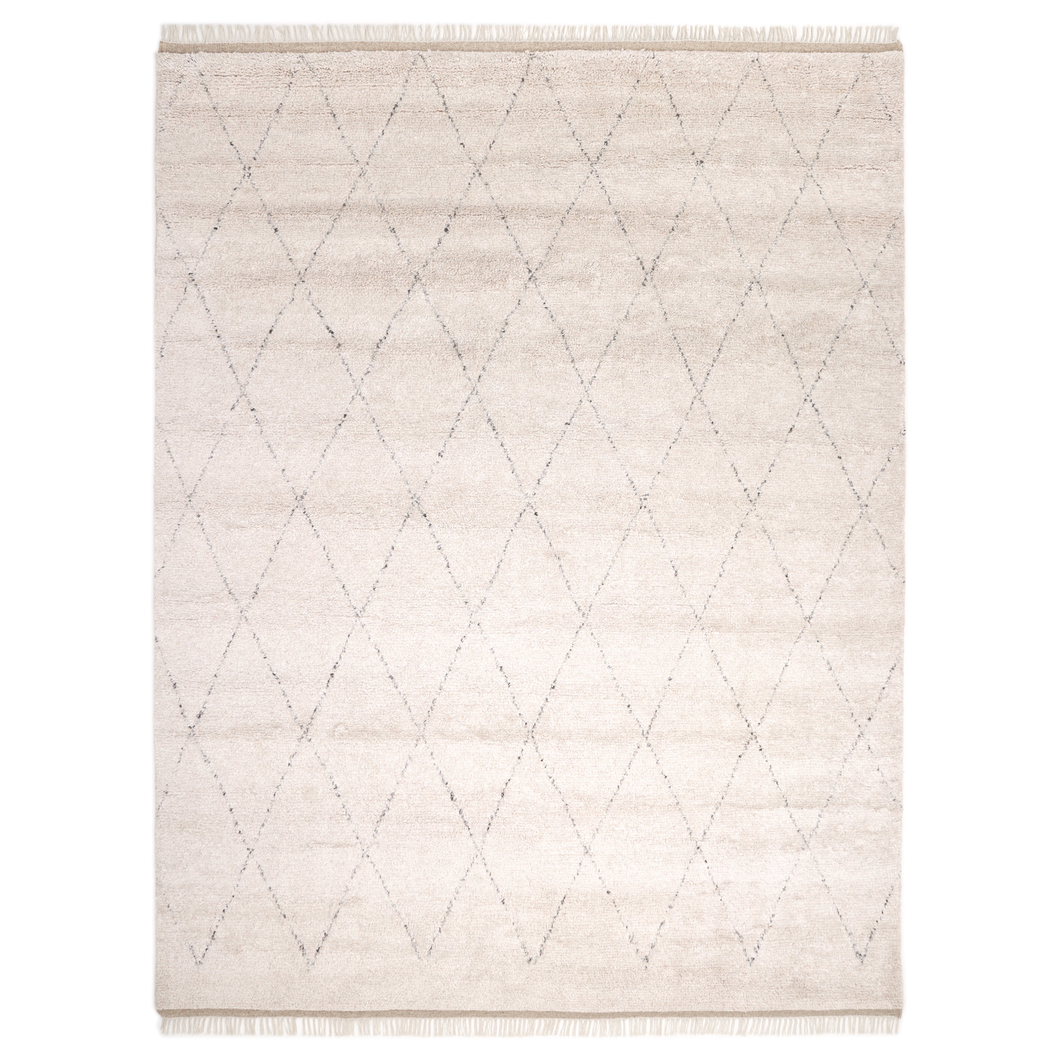 Shaggy Moroccan Handmade Bohemian Geometric Beige Area Rug