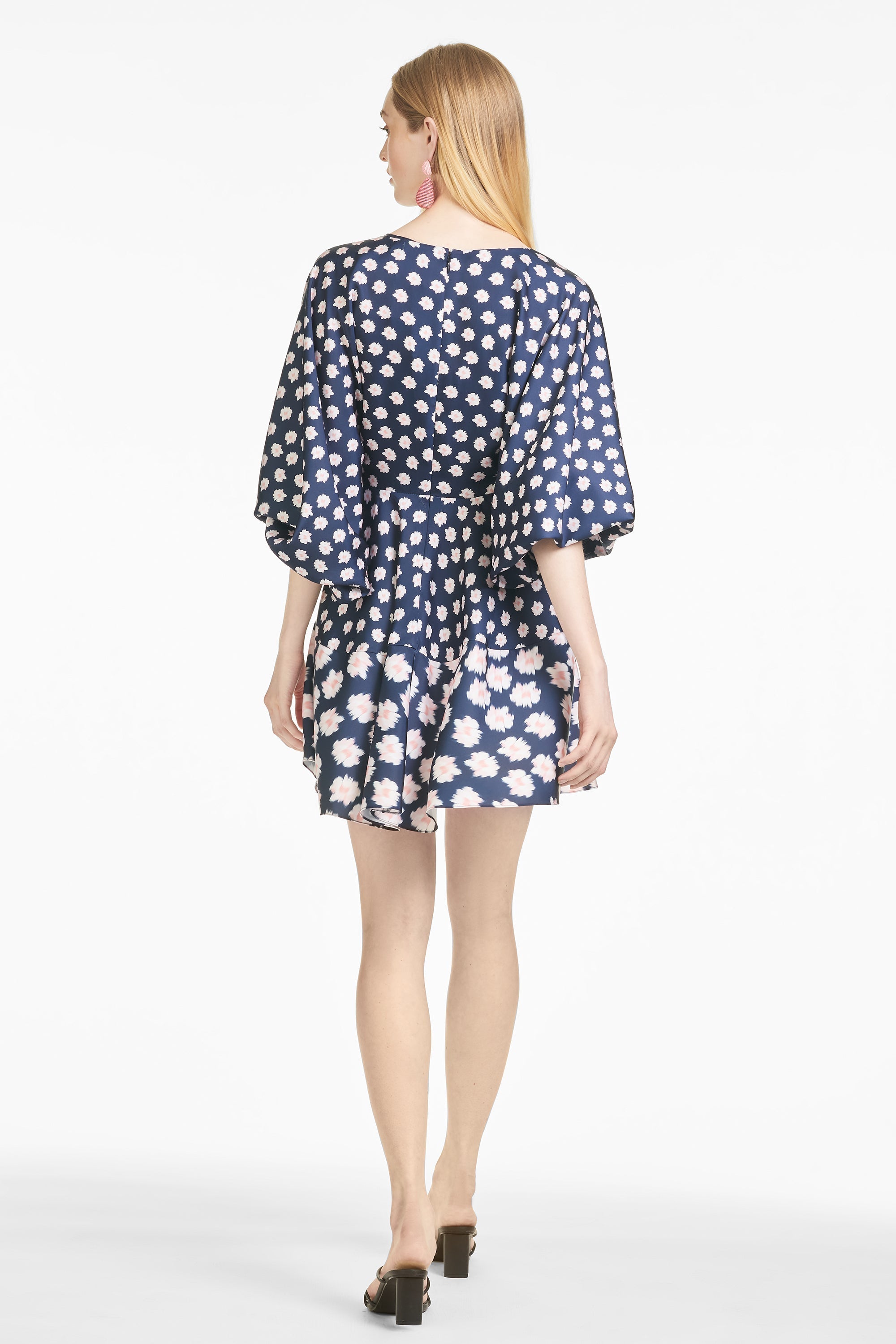 Caden Dress - Blue/Pink Ikat Floral - Final Sale