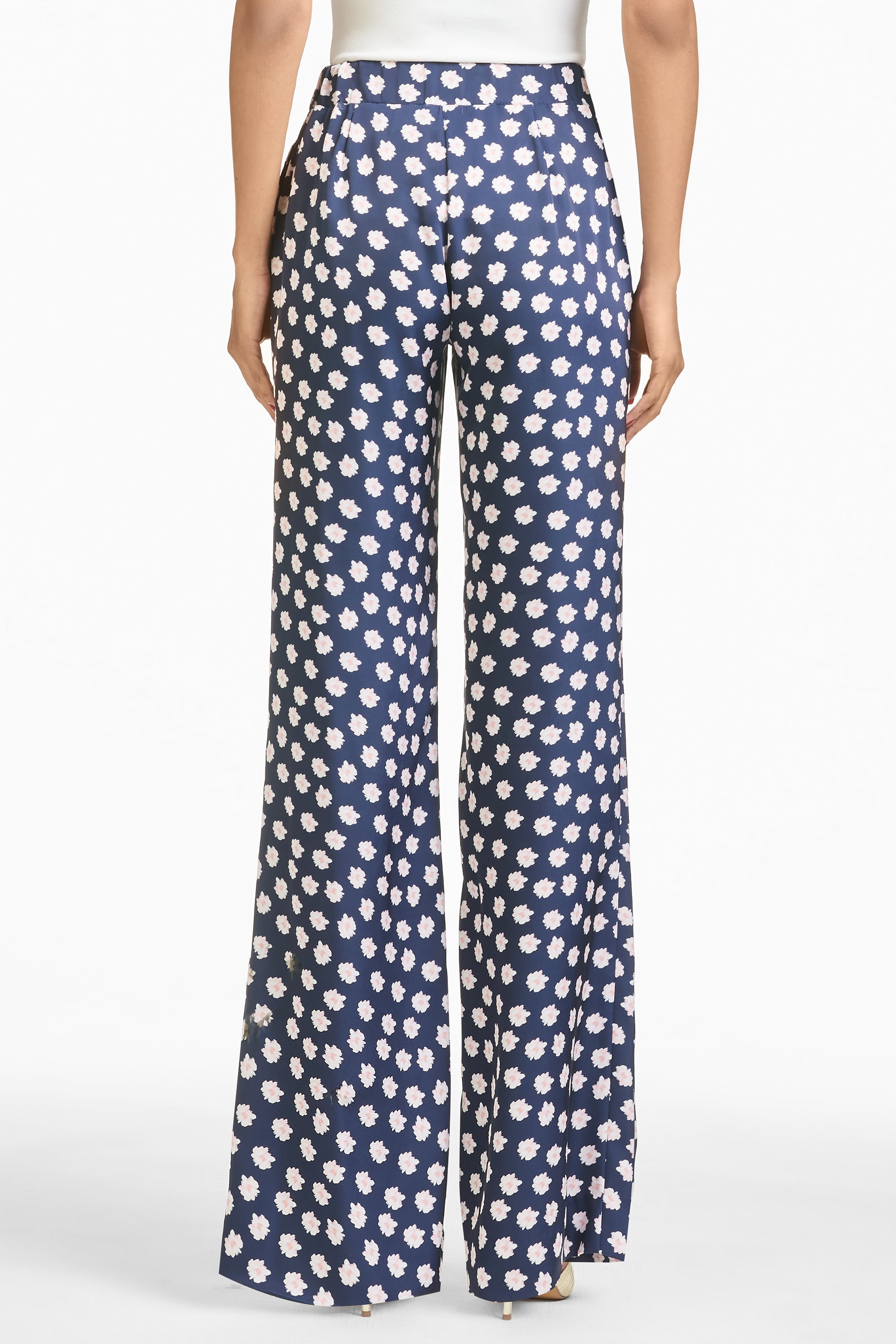 Lana Pants - Blue/Pink Ikat Floral - Final Sale