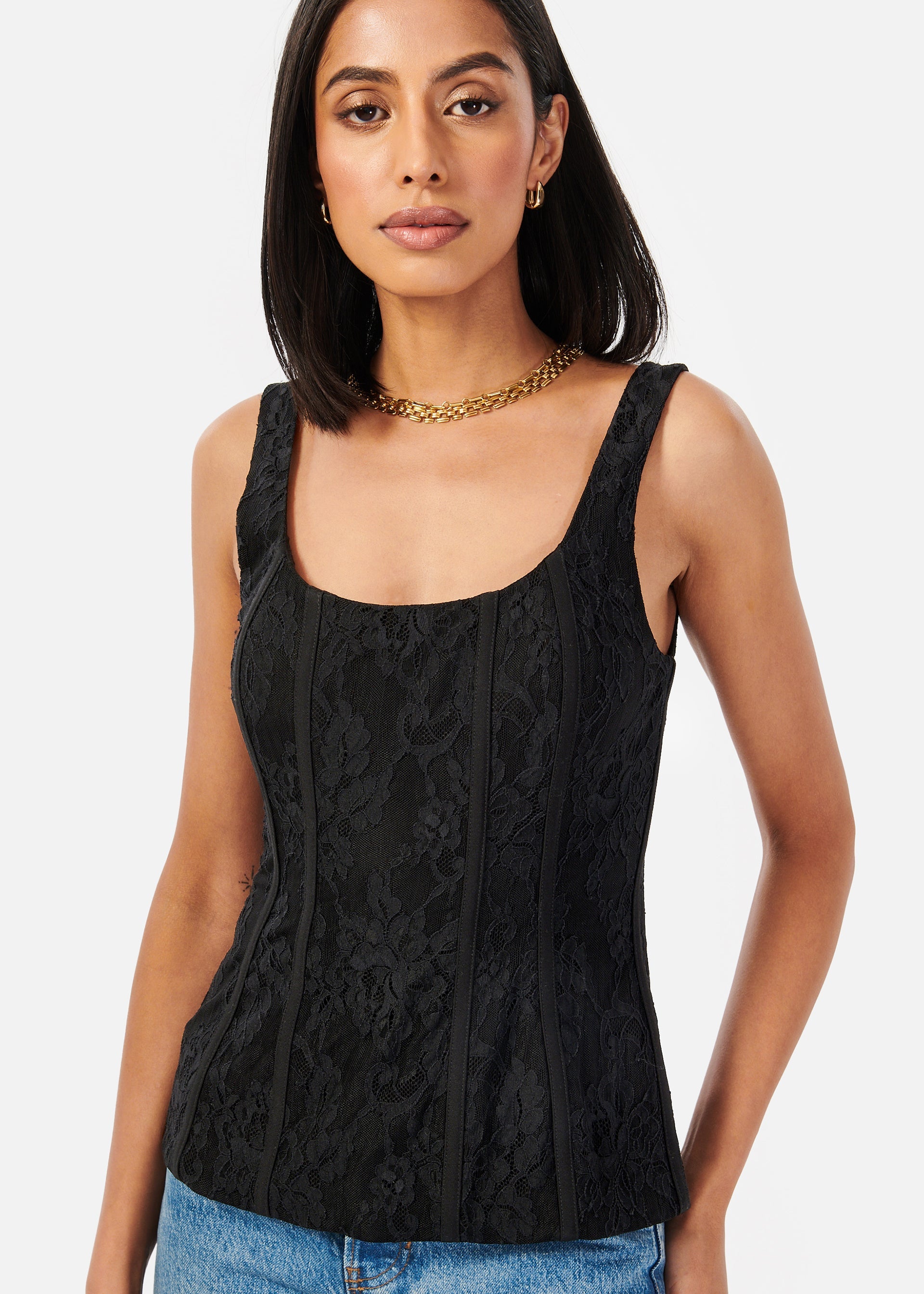 Rosario Lace Corset Black