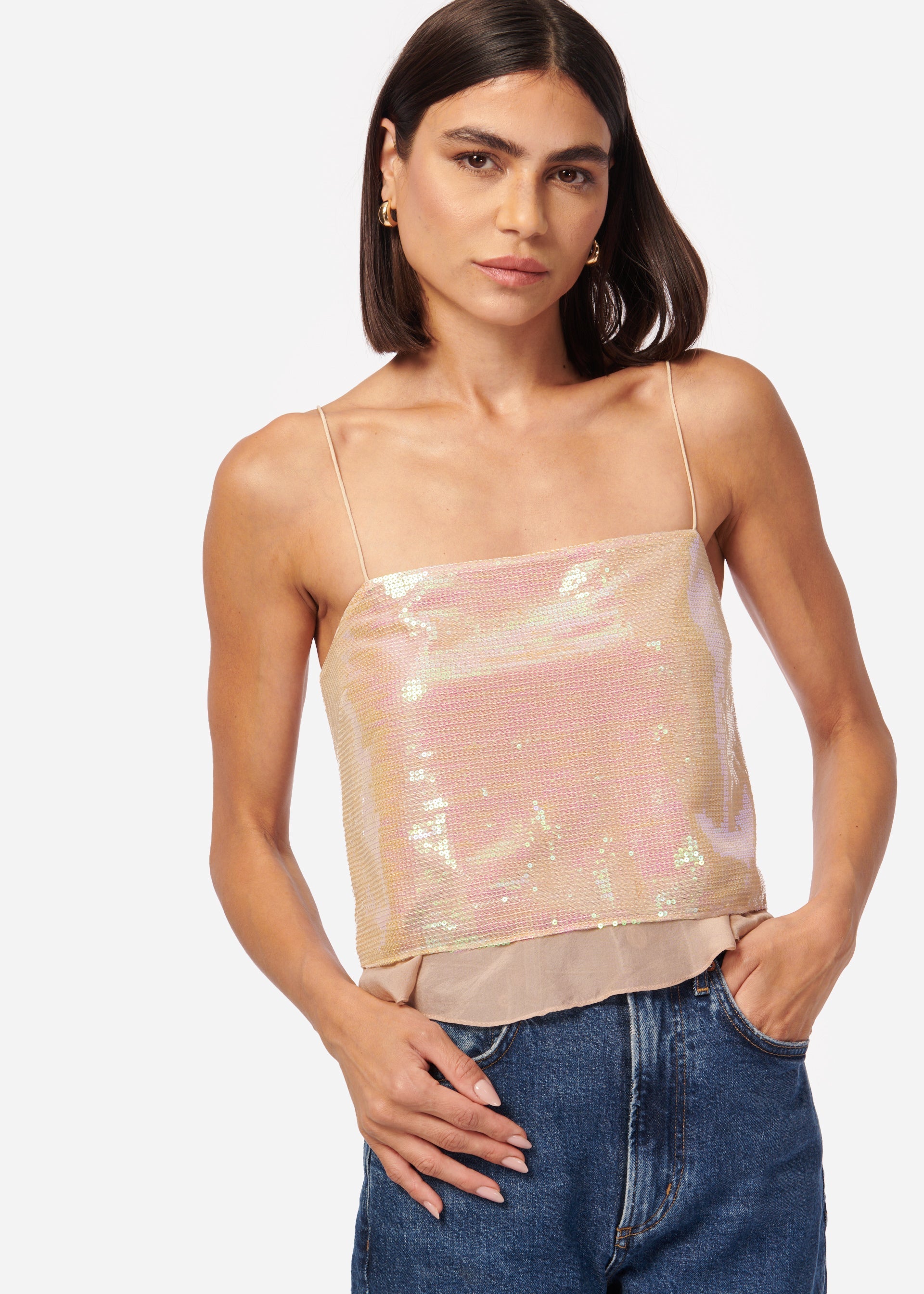 Jojo Sequin Camisole Opal Sequin