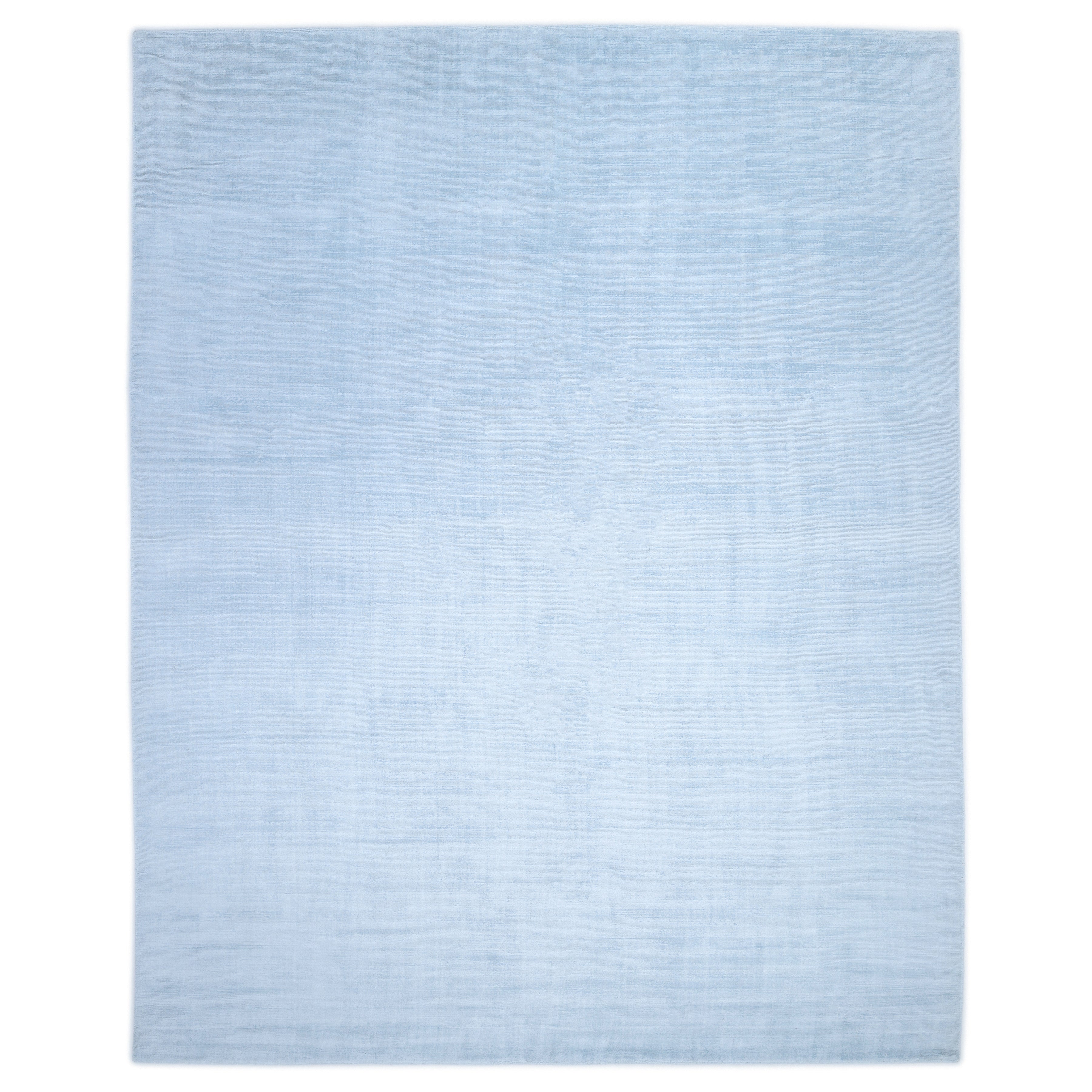 Milo Handmade Contemporary Solid Blue Area Rug