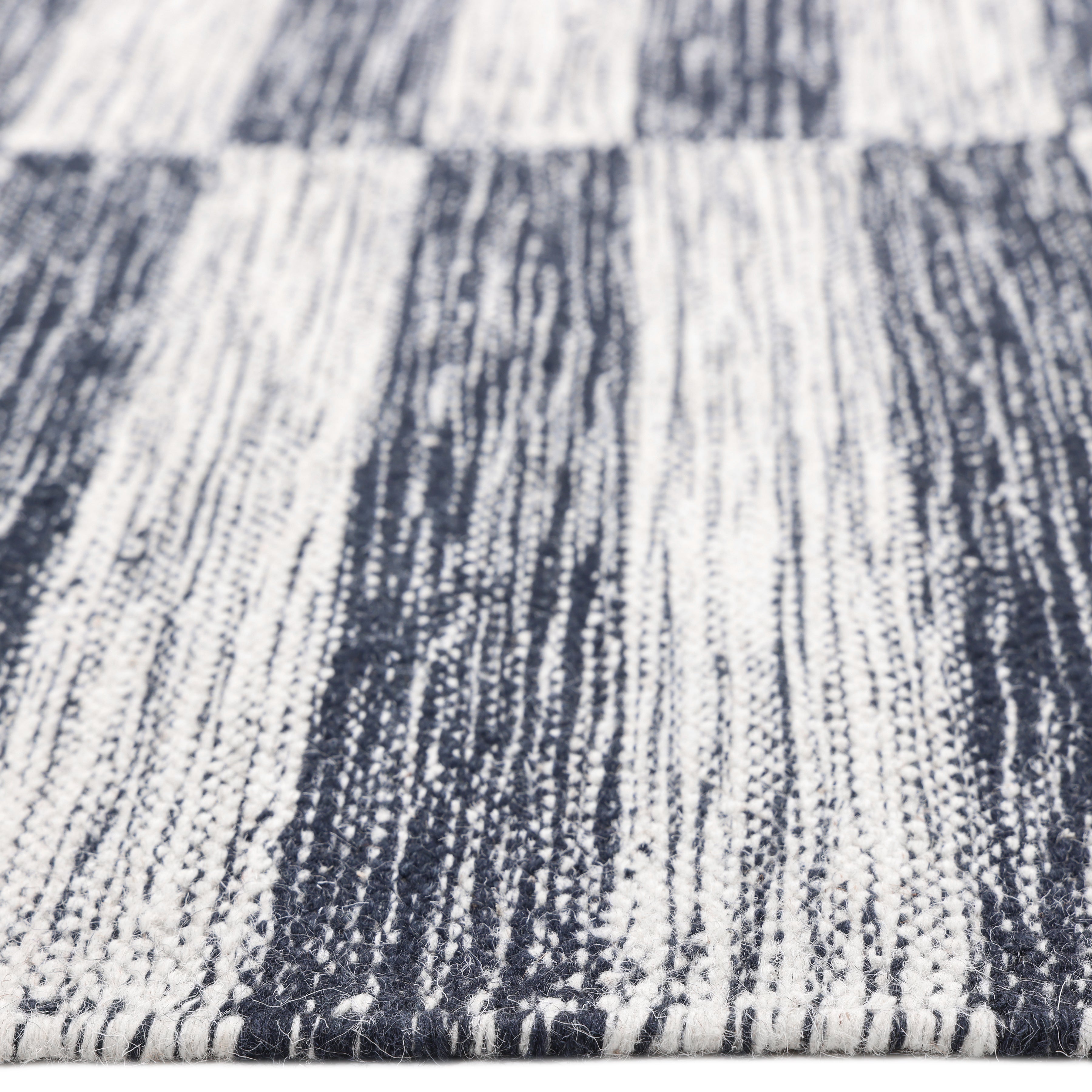 Louella Handmade Contemporary Striped Black Area Rug