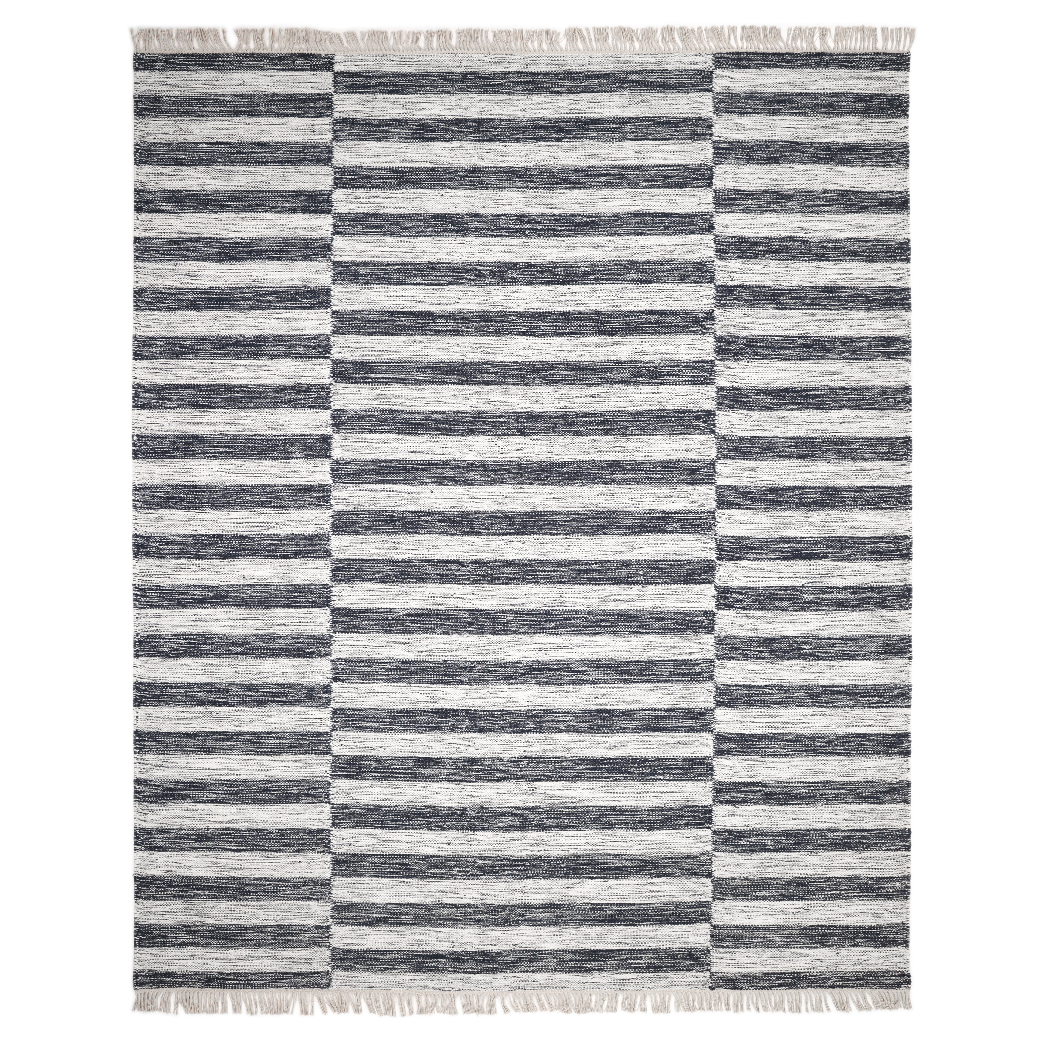 Louella Handmade Contemporary Striped Black Area Rug