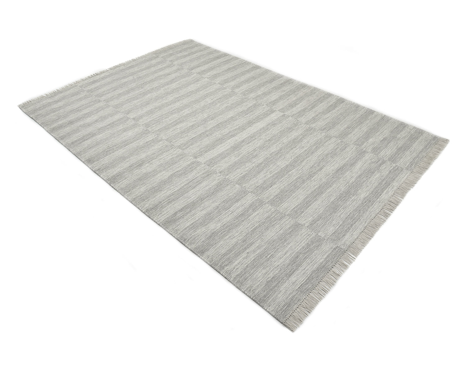 Louella Handmade Contemporary Striped Silver Area Rug