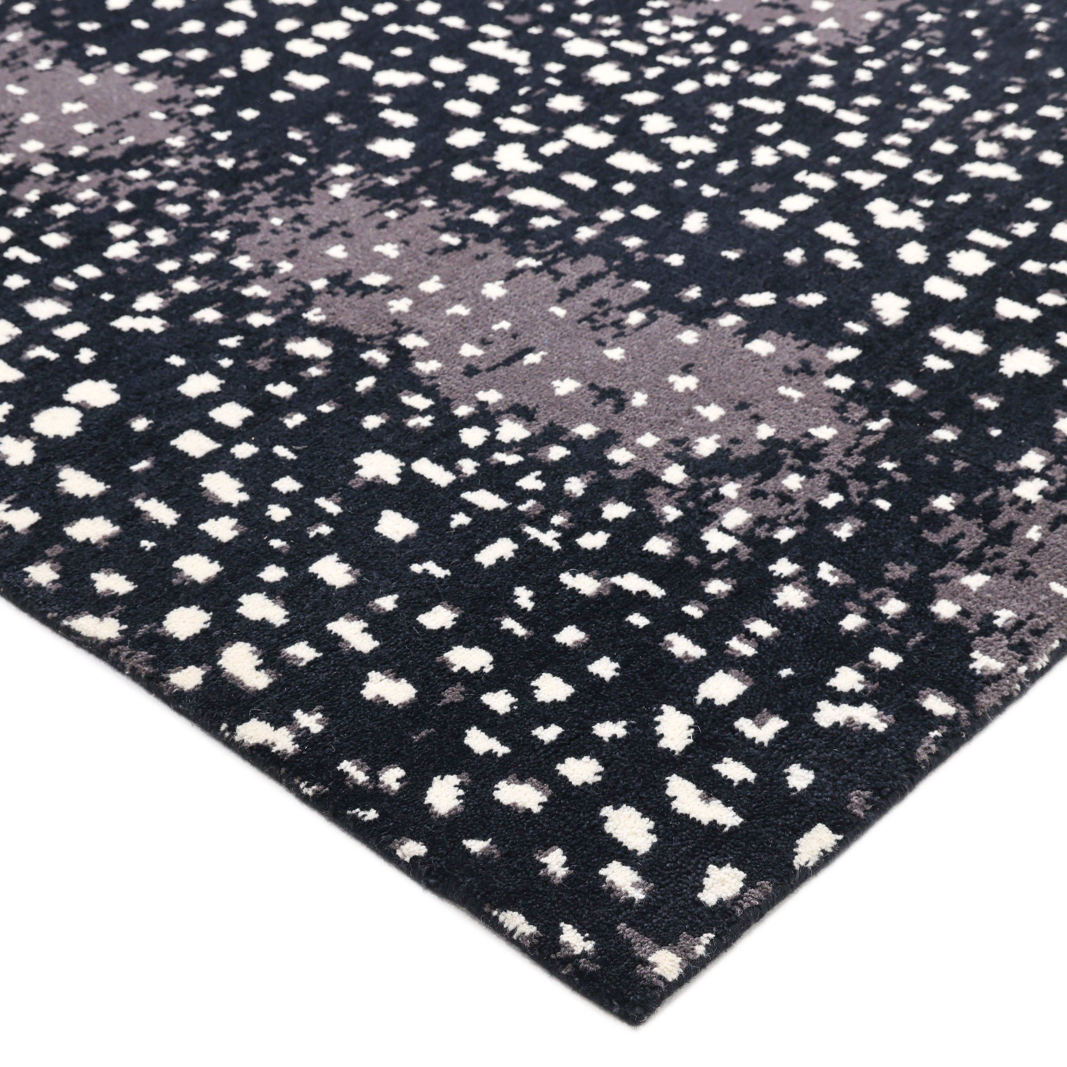 Louis Handmade Contemporary Animal Black Area Rug