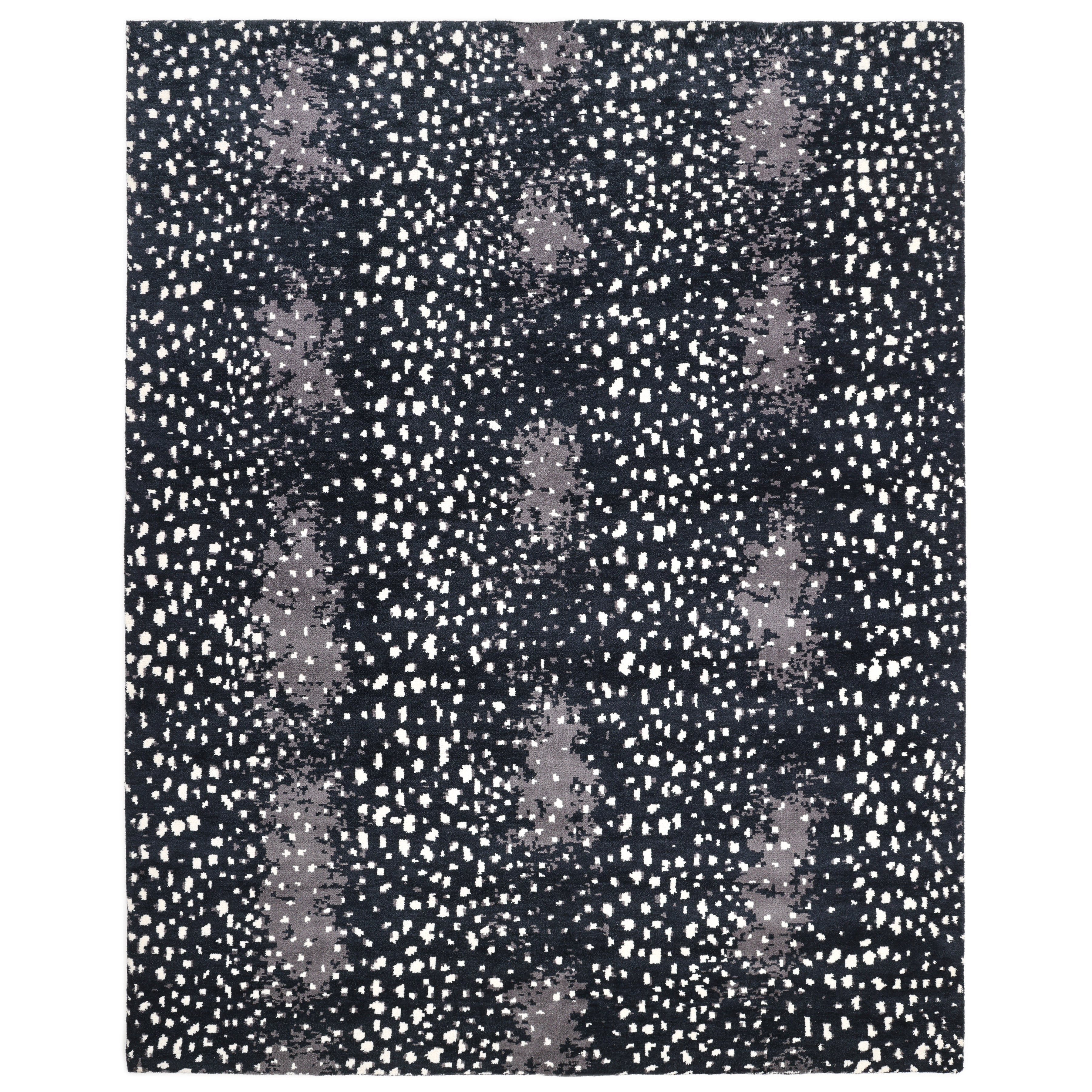 Louis Handmade Contemporary Animal Black Area Rug