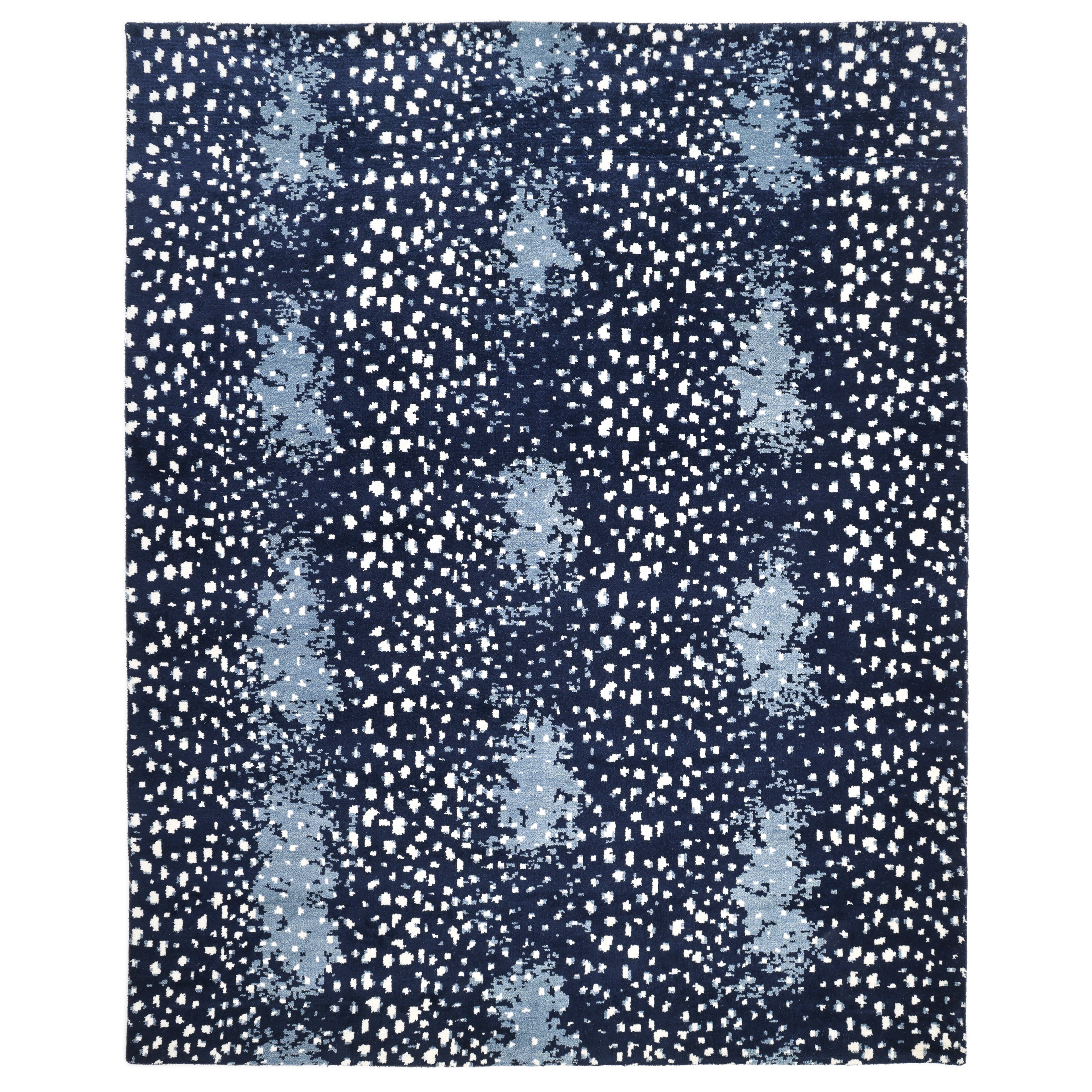 Louis Handmade Contemporary Animal Blue Area Rug