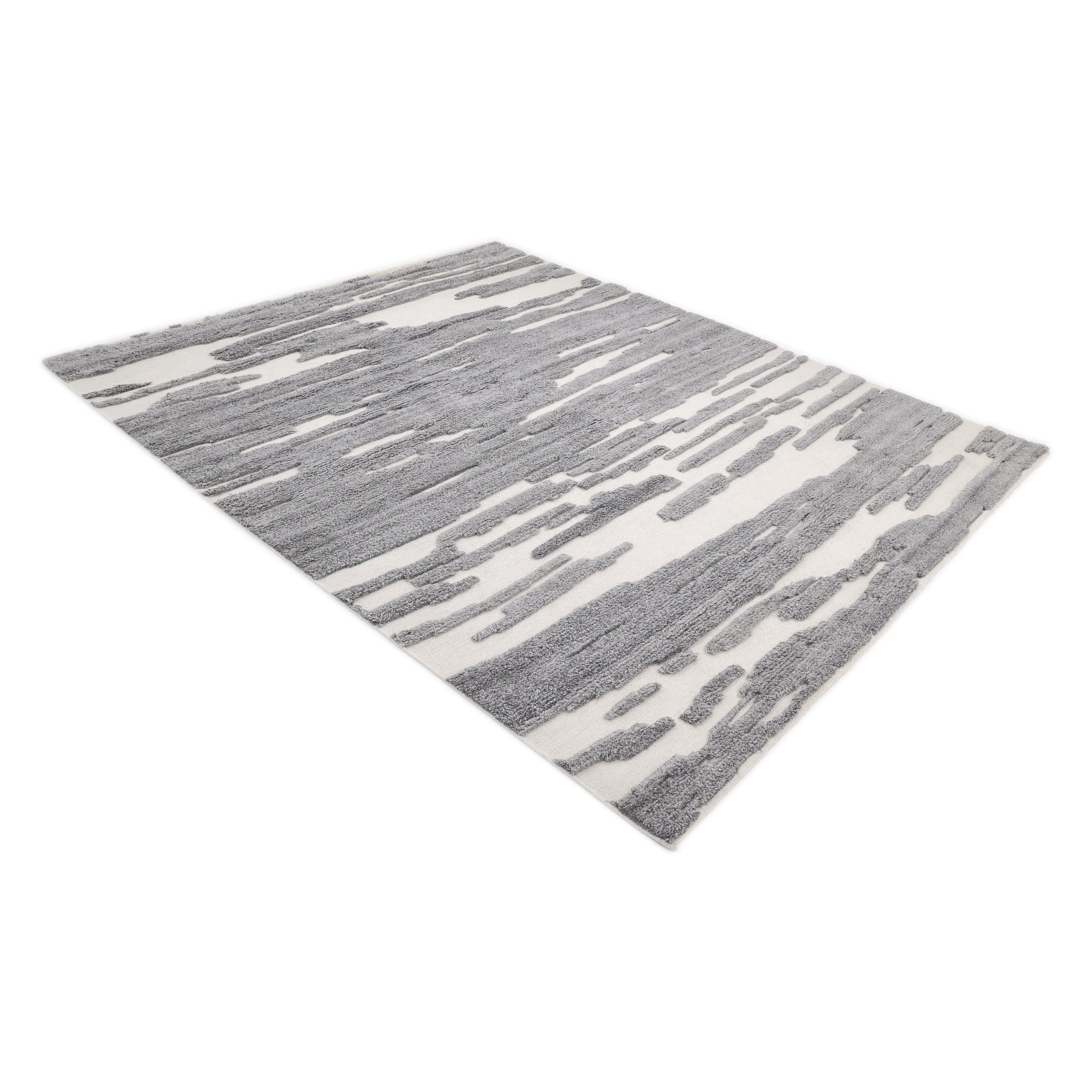 Maverick Handmade Contemporary Geometric Gray  Area Rug