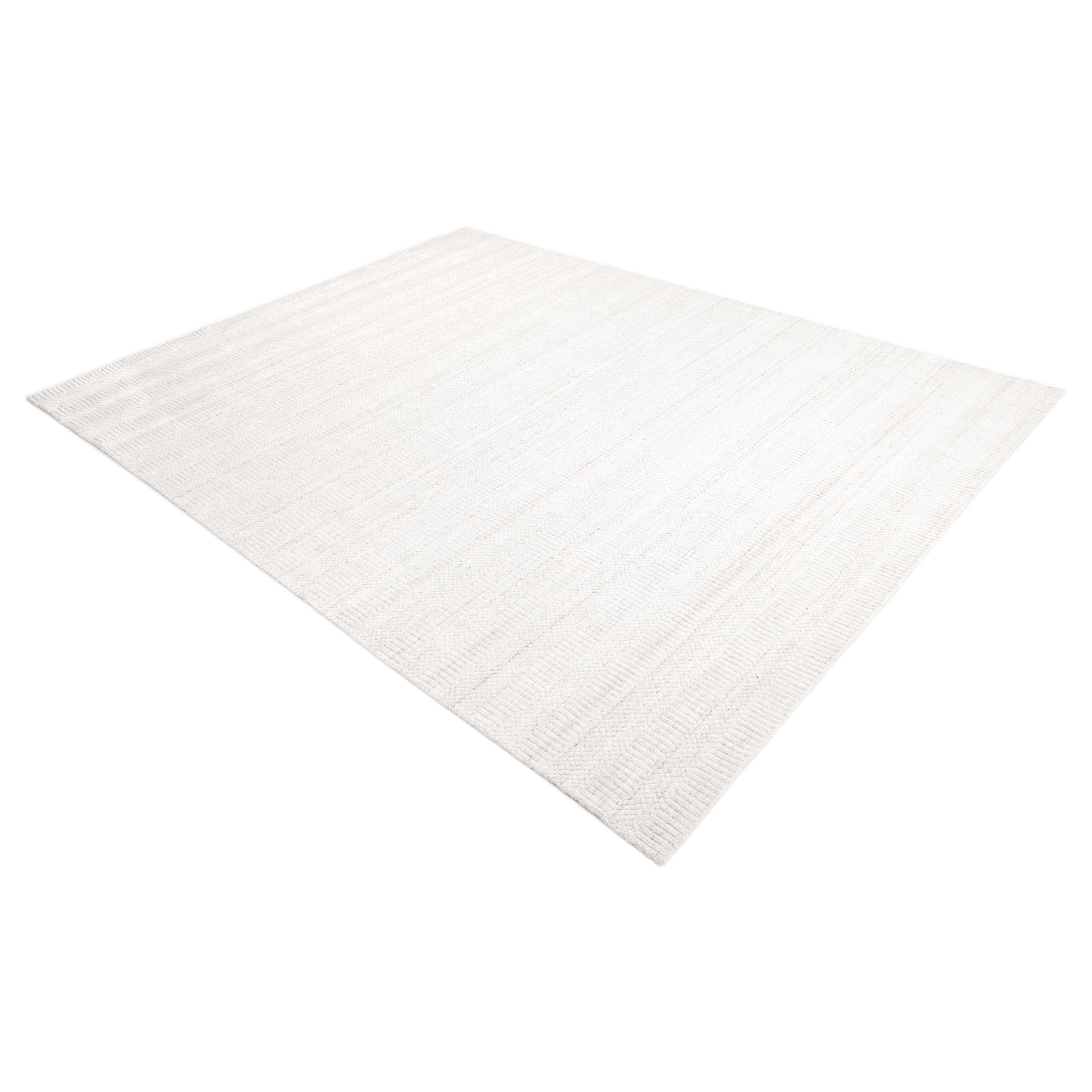 Sanam Handmade Contemporary Striped Ivory Area Rug