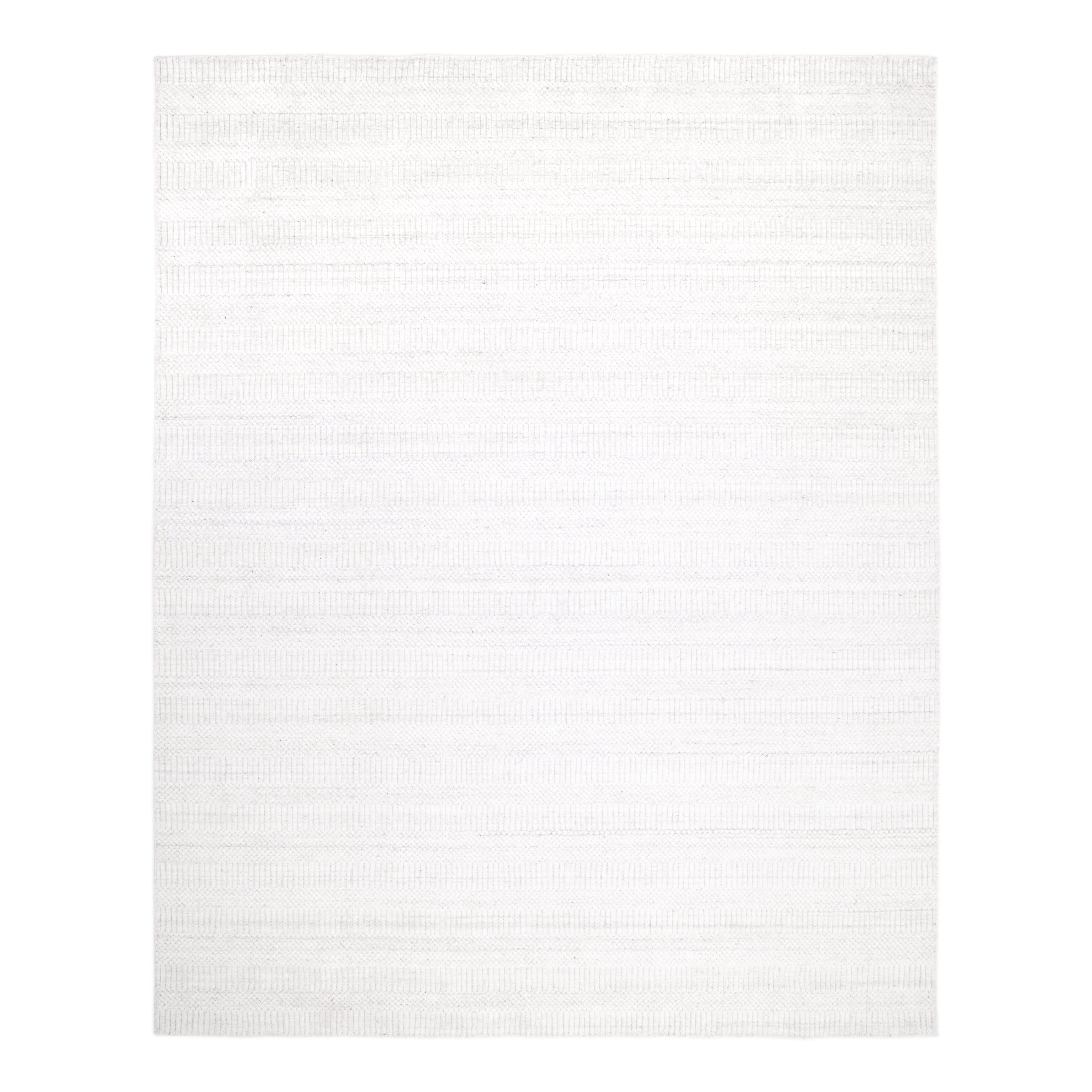 Sanam Handmade Contemporary Striped Ivory Area Rug