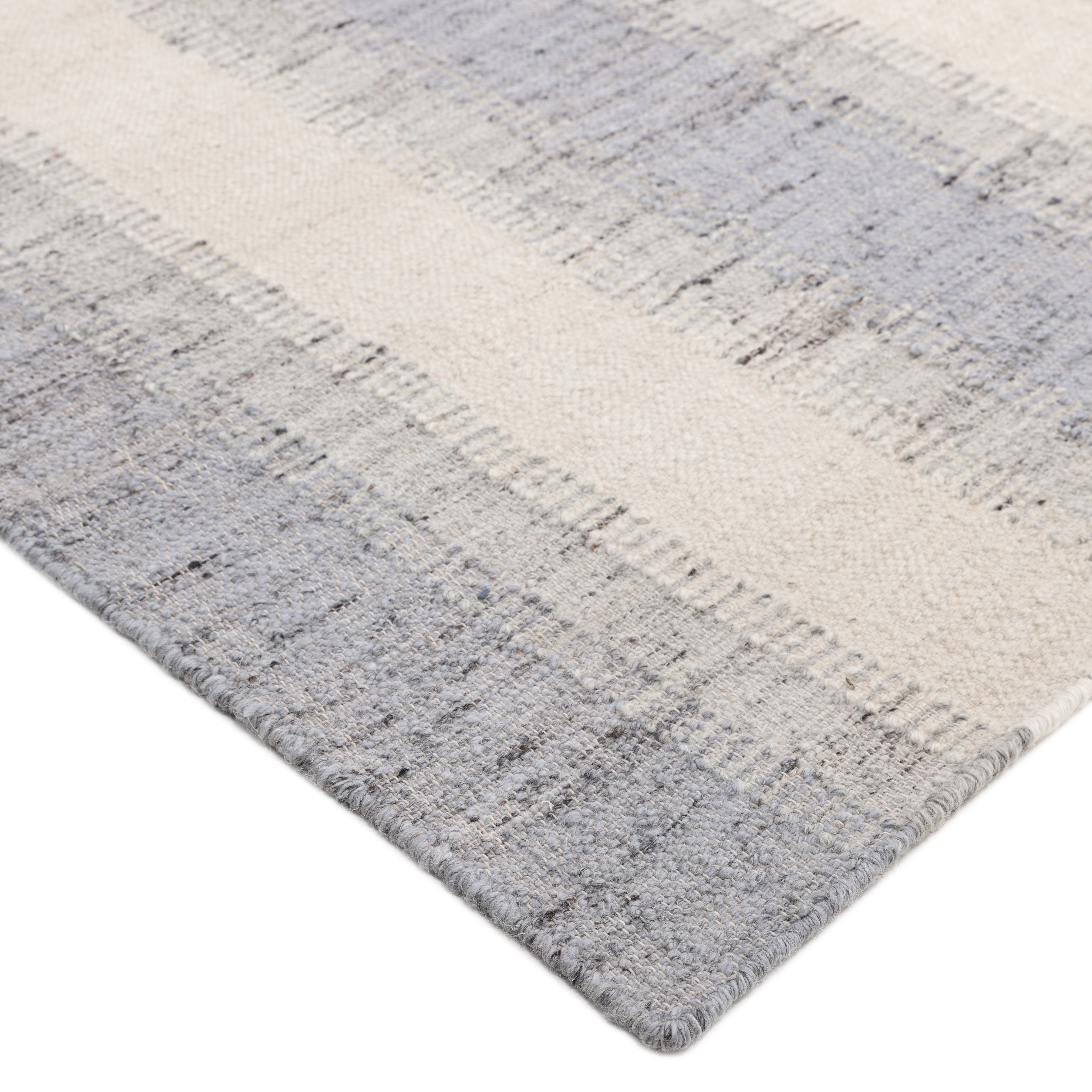 Levi Handmade Contemporary Striped Gray Area Rug