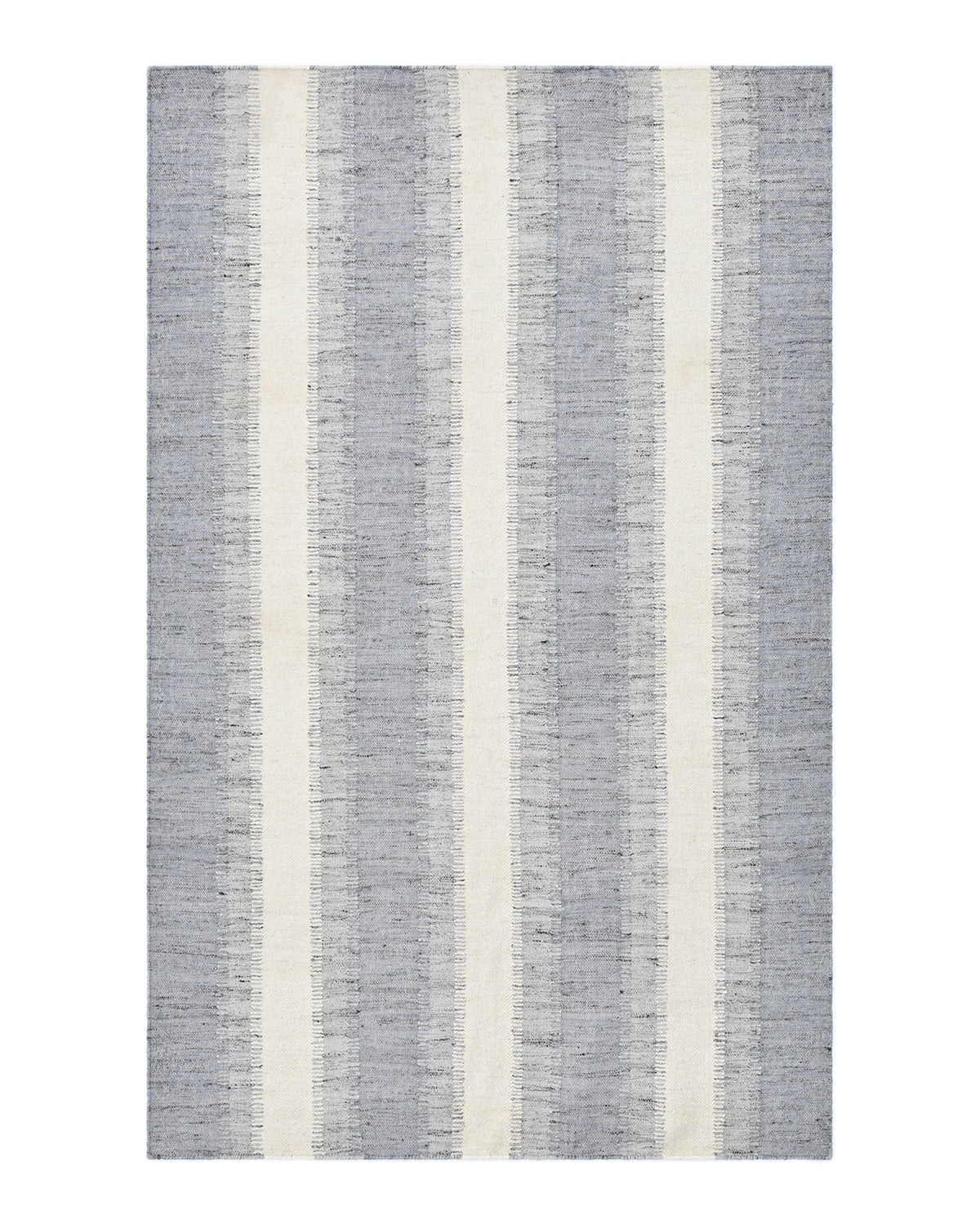 Levi Handmade Contemporary Striped Gray Area Rug