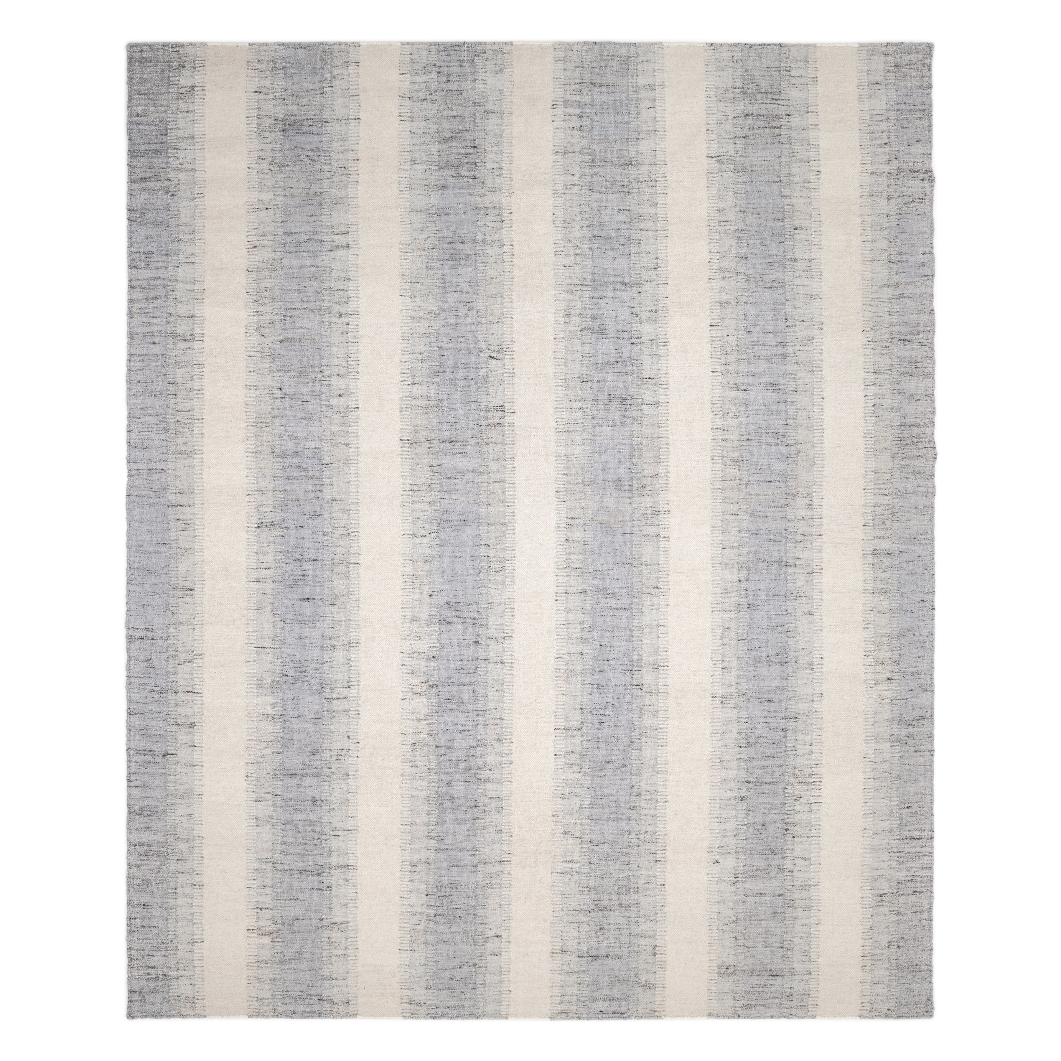 Levi Handmade Contemporary Striped Gray Area Rug