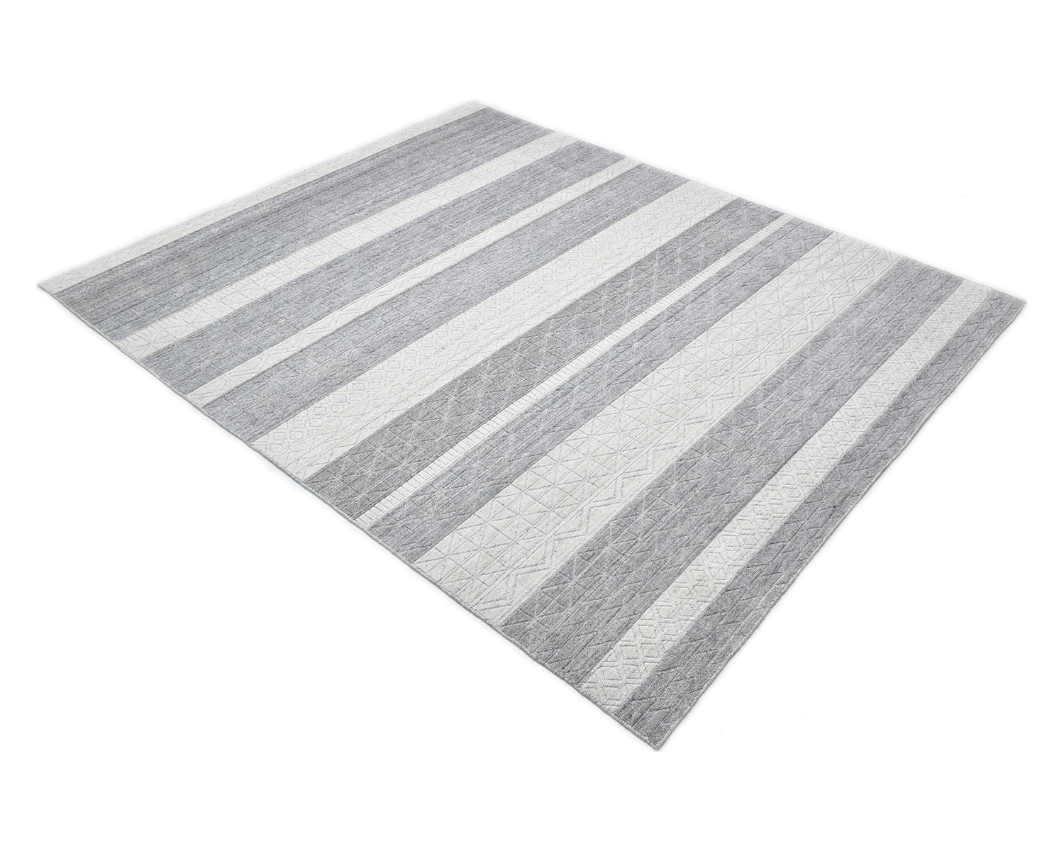 Pari Handmade Contemporary Striped Gray Area Rug