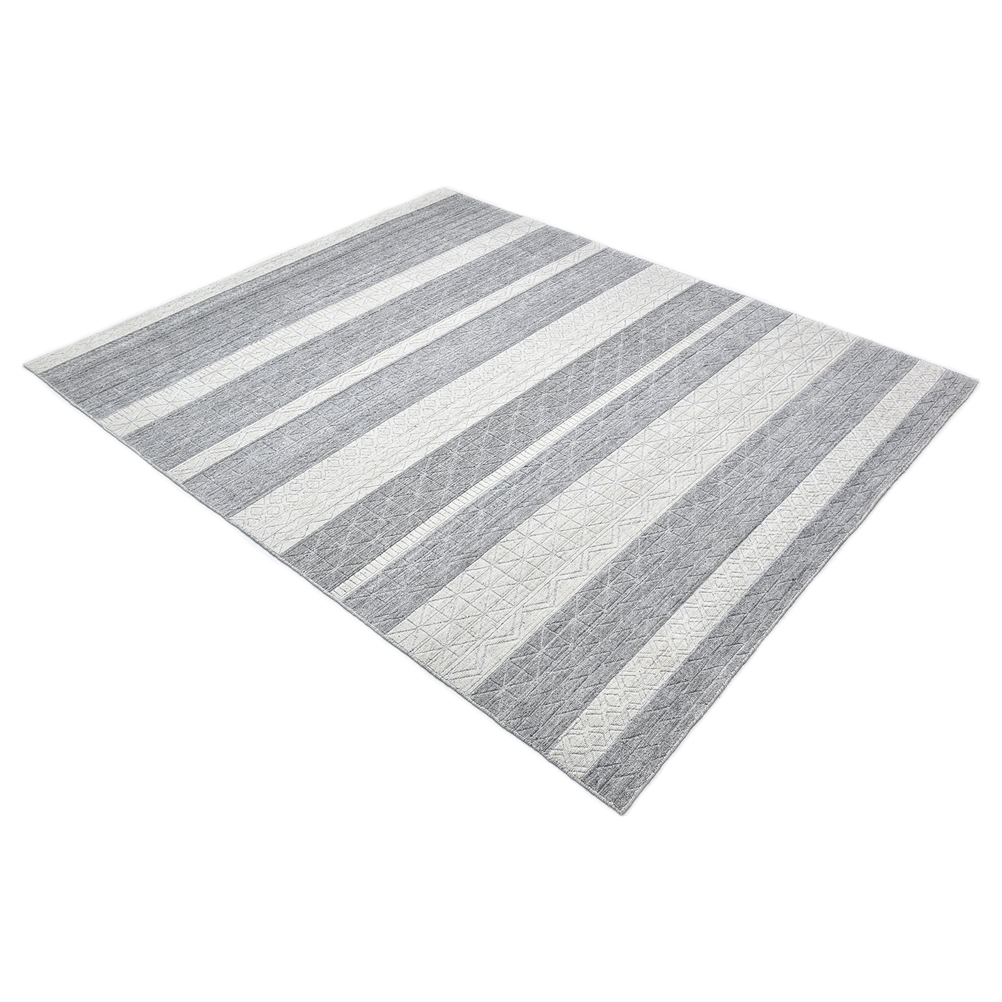 Pari Handmade Contemporary Striped Gray Area Rug