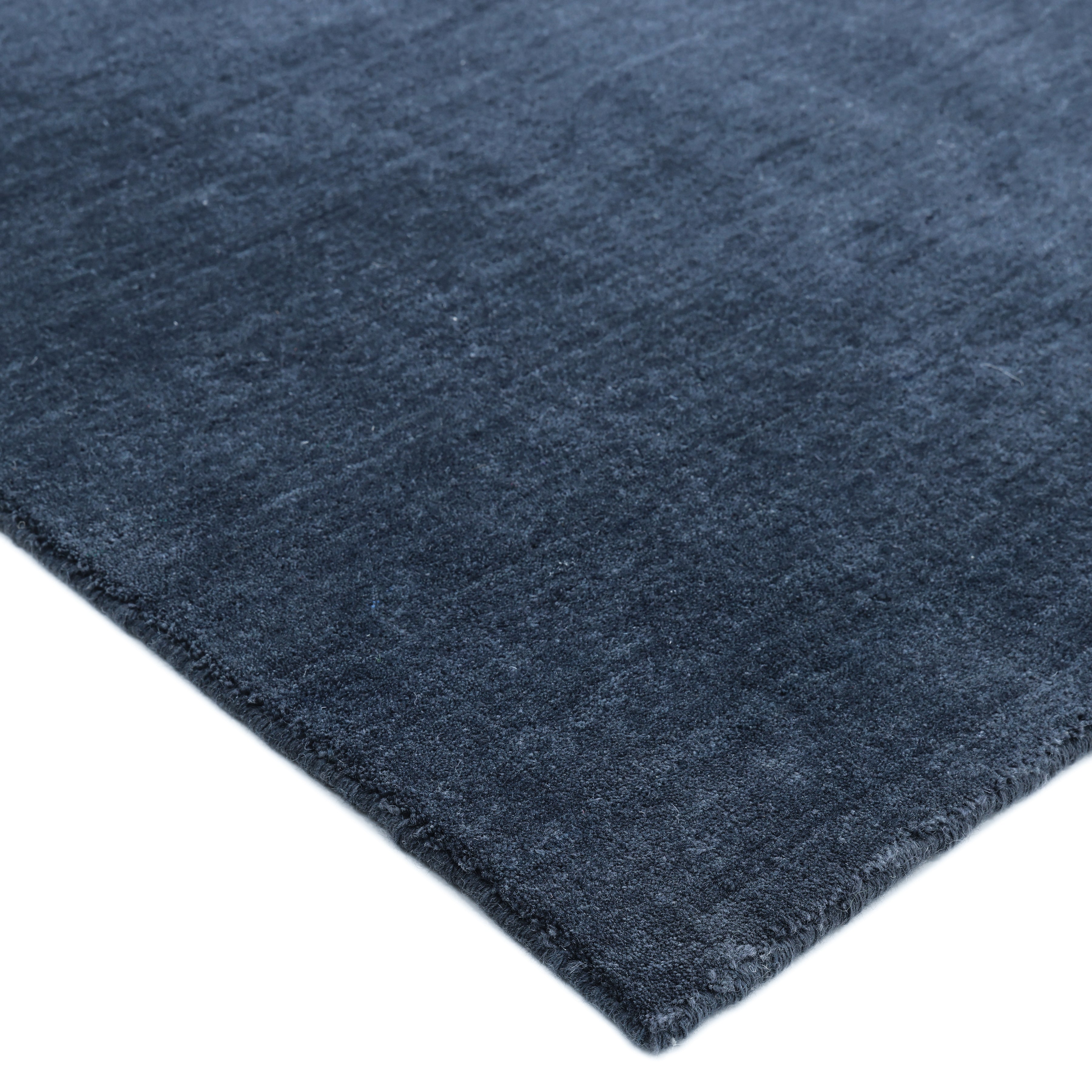 Zayn Handmade Contemporary Solid Blue Area Rug