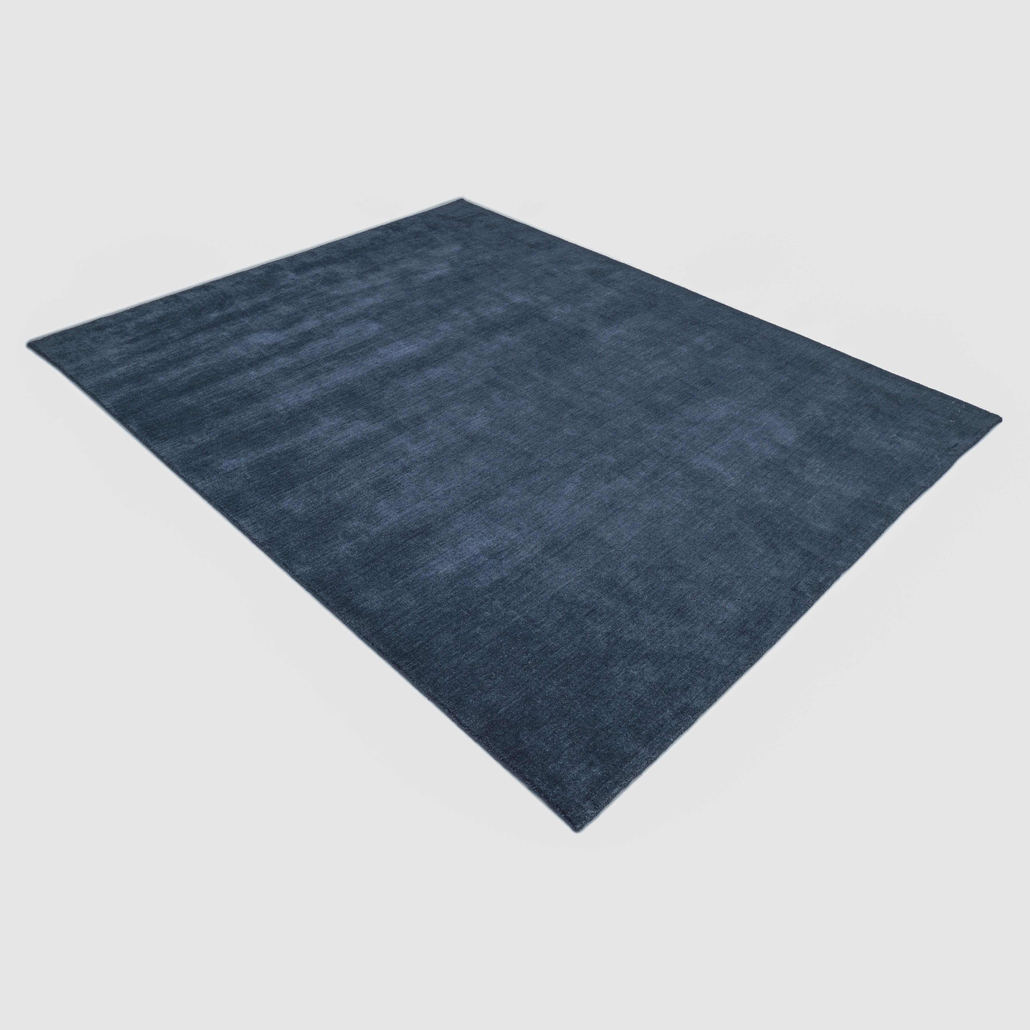 Zayn Handmade Contemporary Solid Blue Area Rug