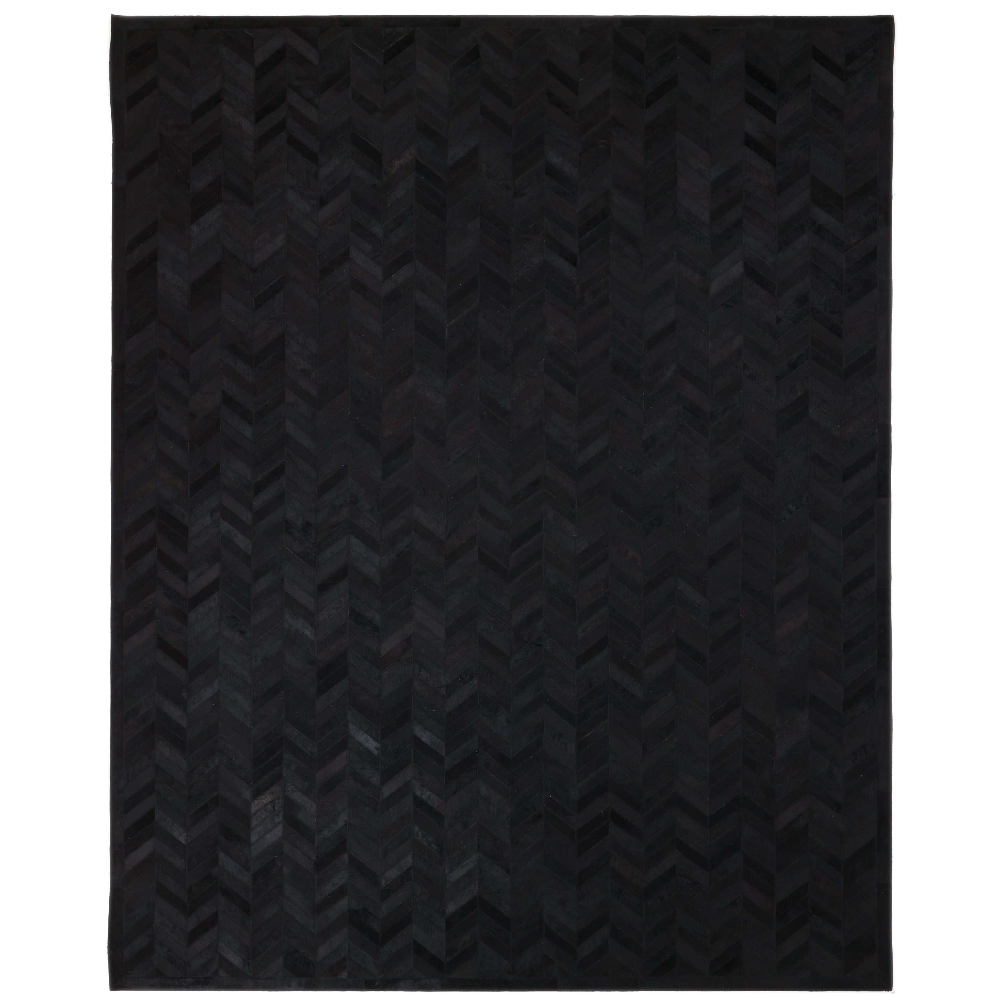 Meir Handmade Contemporary Chevron Black Area Rug