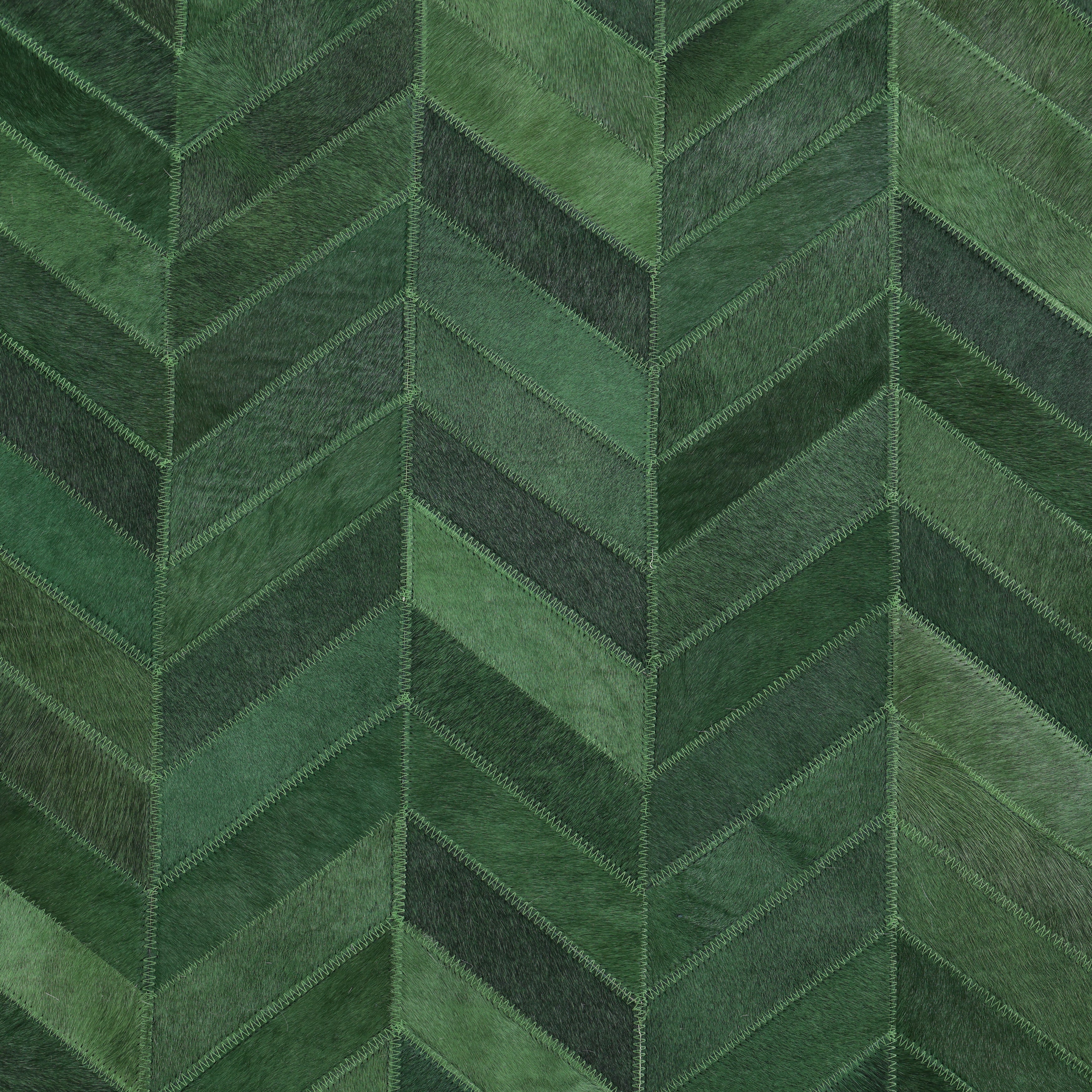 Meir Handmade Contemporary Chevron Green Area Rug