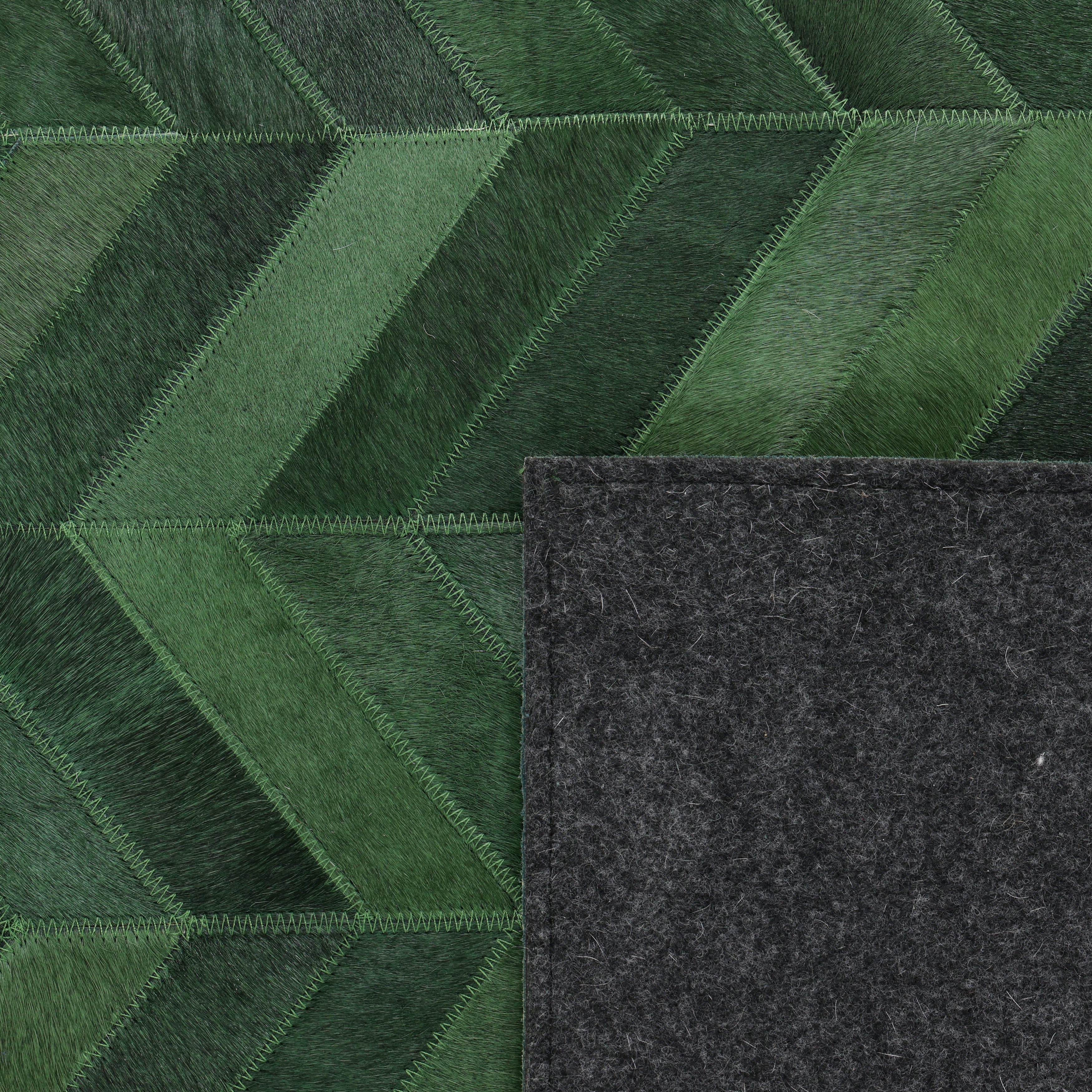 Meir Handmade Contemporary Chevron Green Area Rug