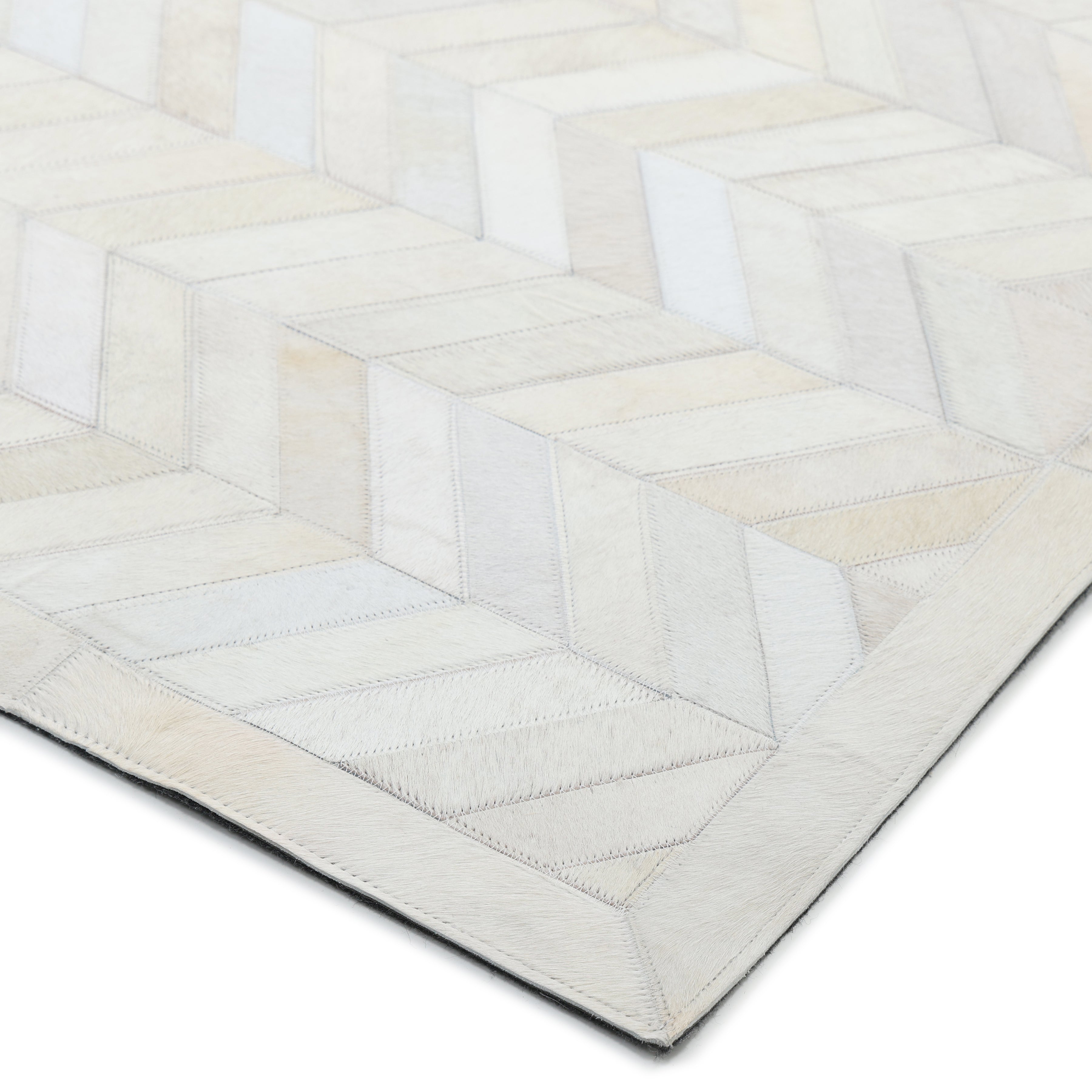 Meir Handmade Contemporary Chevron Ivory Area Rug