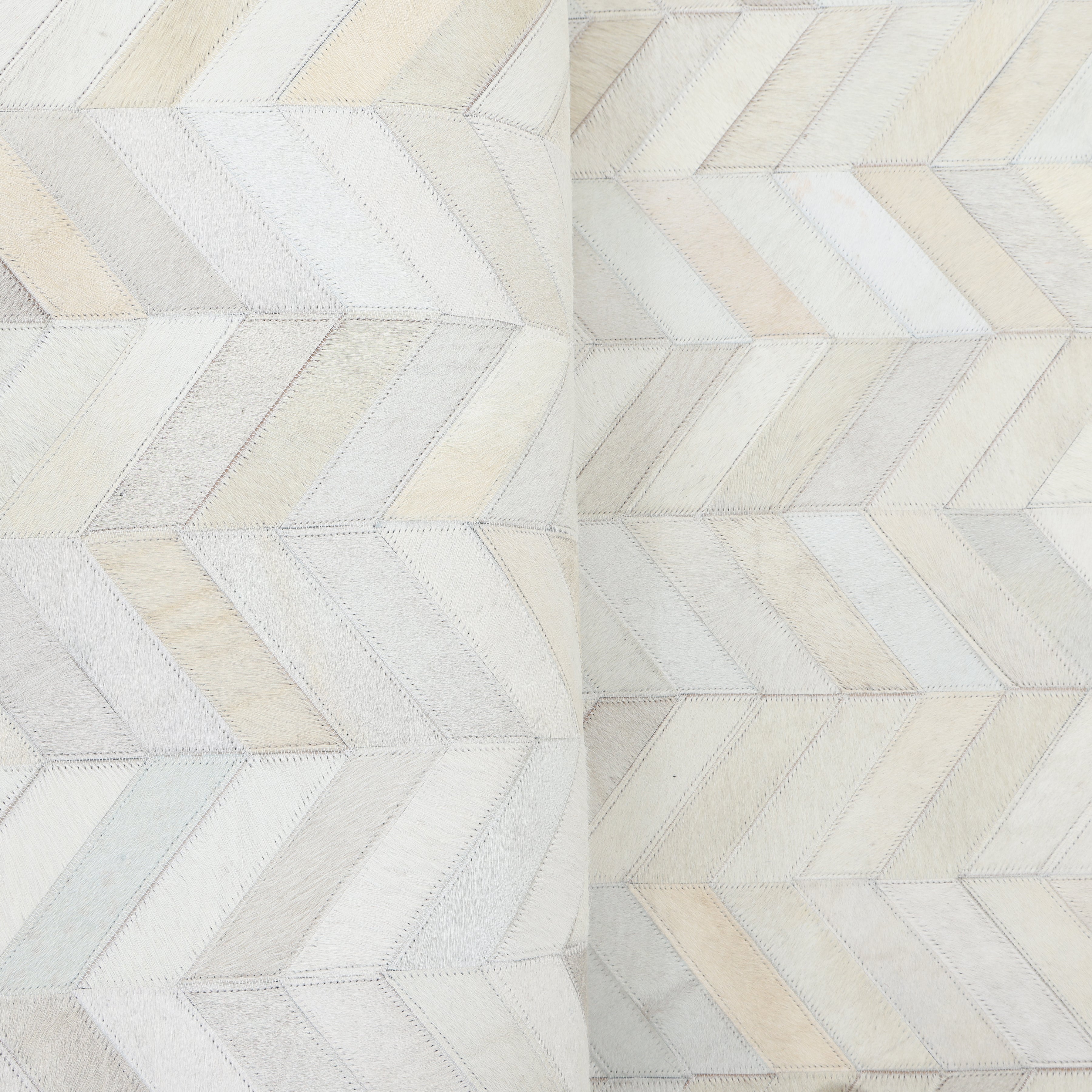 Meir Handmade Contemporary Chevron Ivory Area Rug