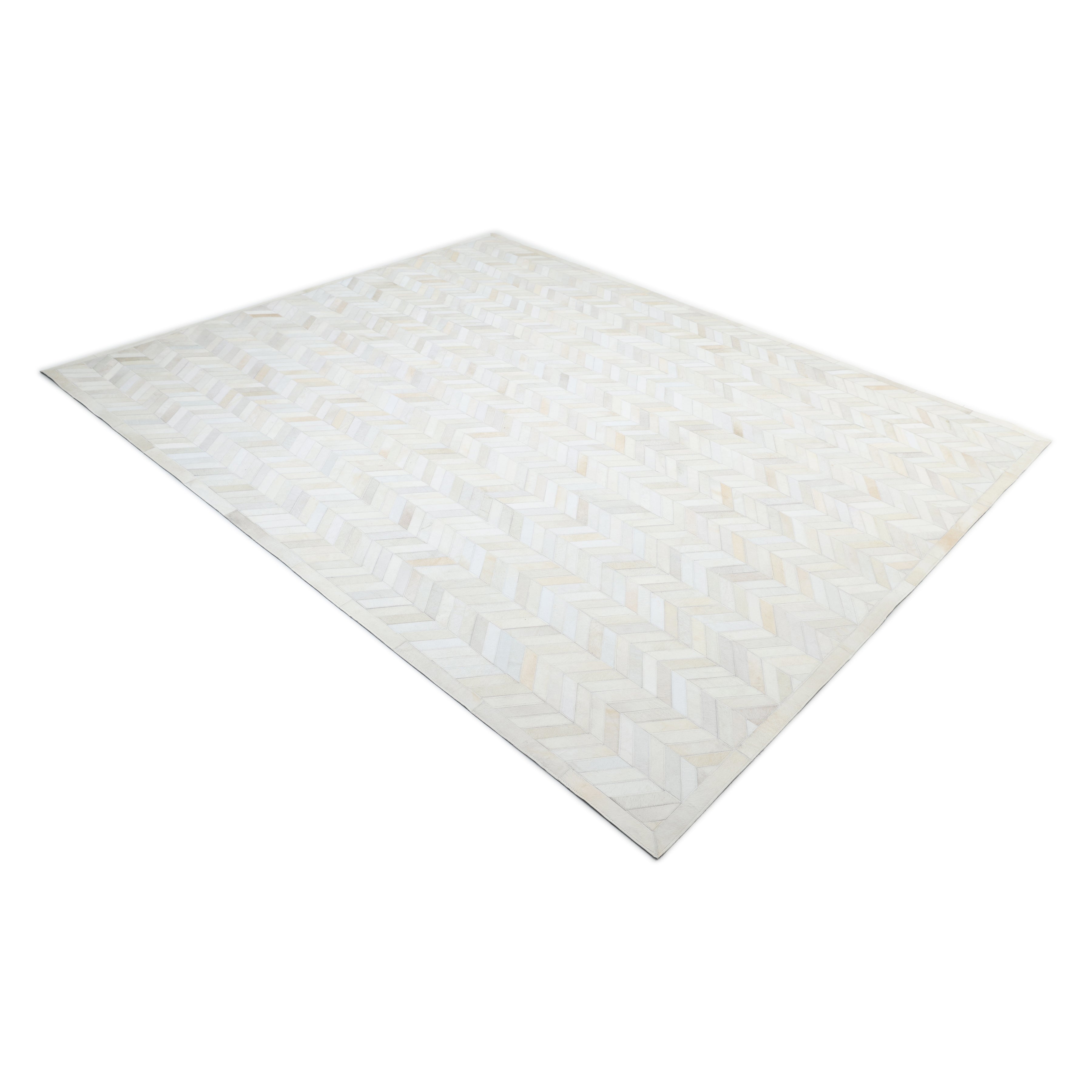 Meir Handmade Contemporary Chevron Ivory Area Rug