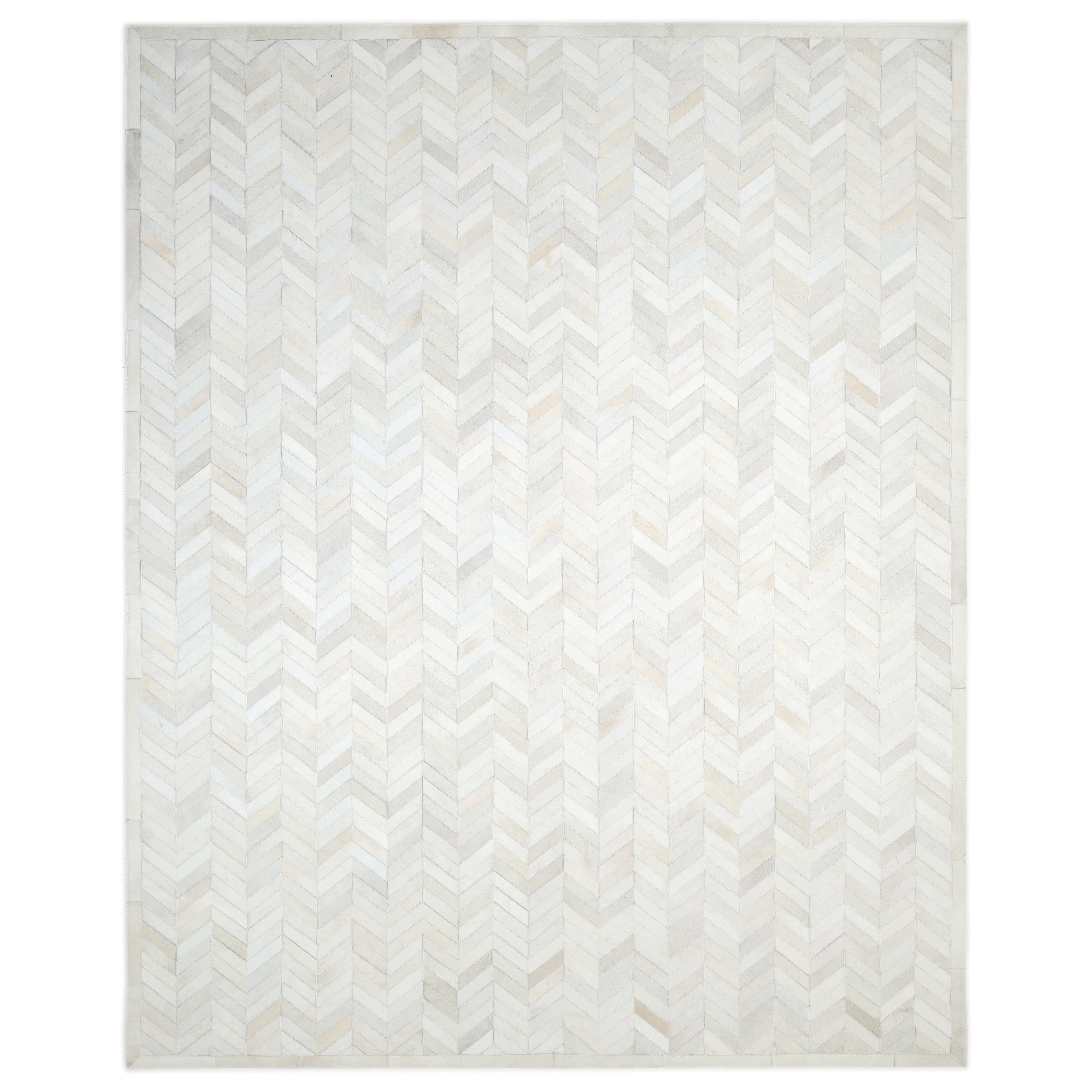 Meir Handmade Contemporary Chevron Ivory Area Rug