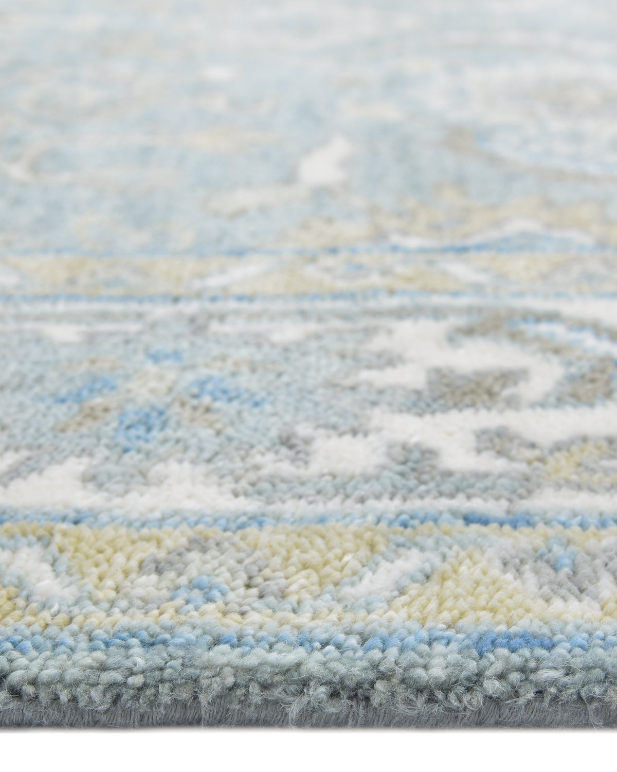 Winston Handmade Traditional Floral Blue Area Rug