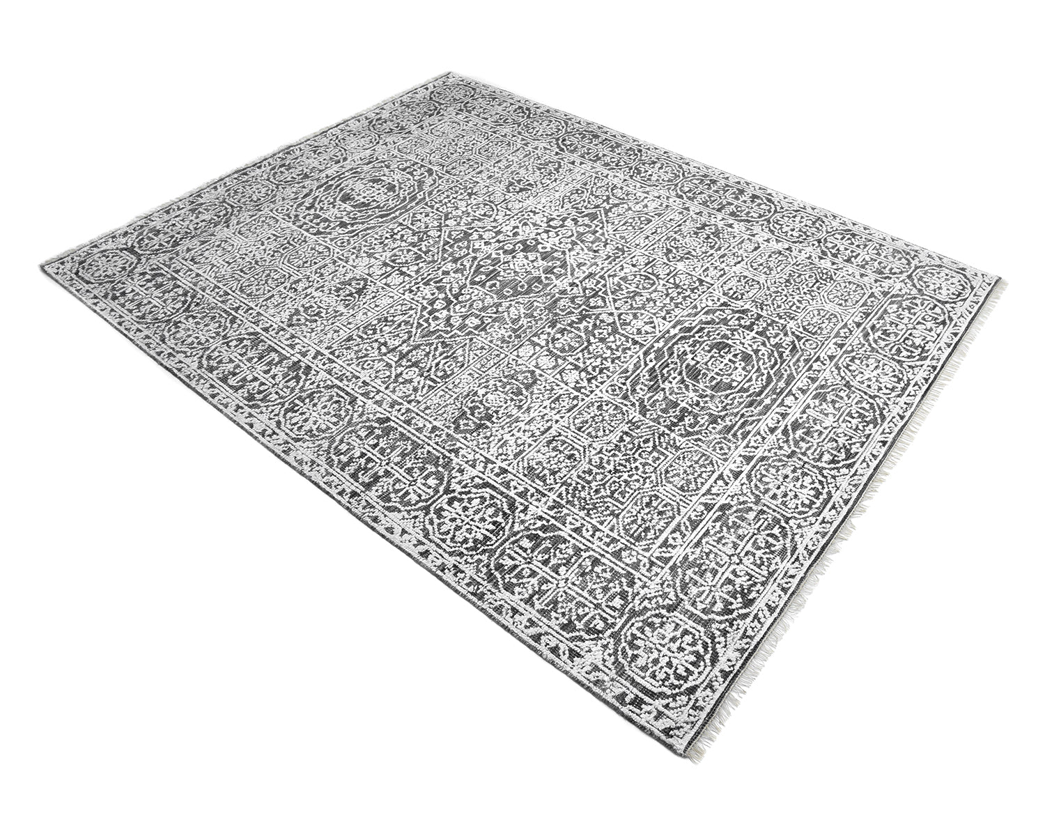 Charles Handmade Contemporary Floral Gray Area Rug
