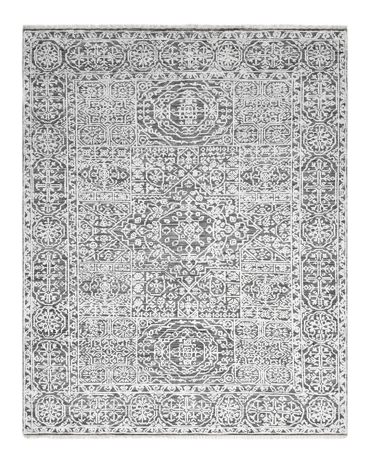 Charles Handmade Contemporary Floral Gray Area Rug