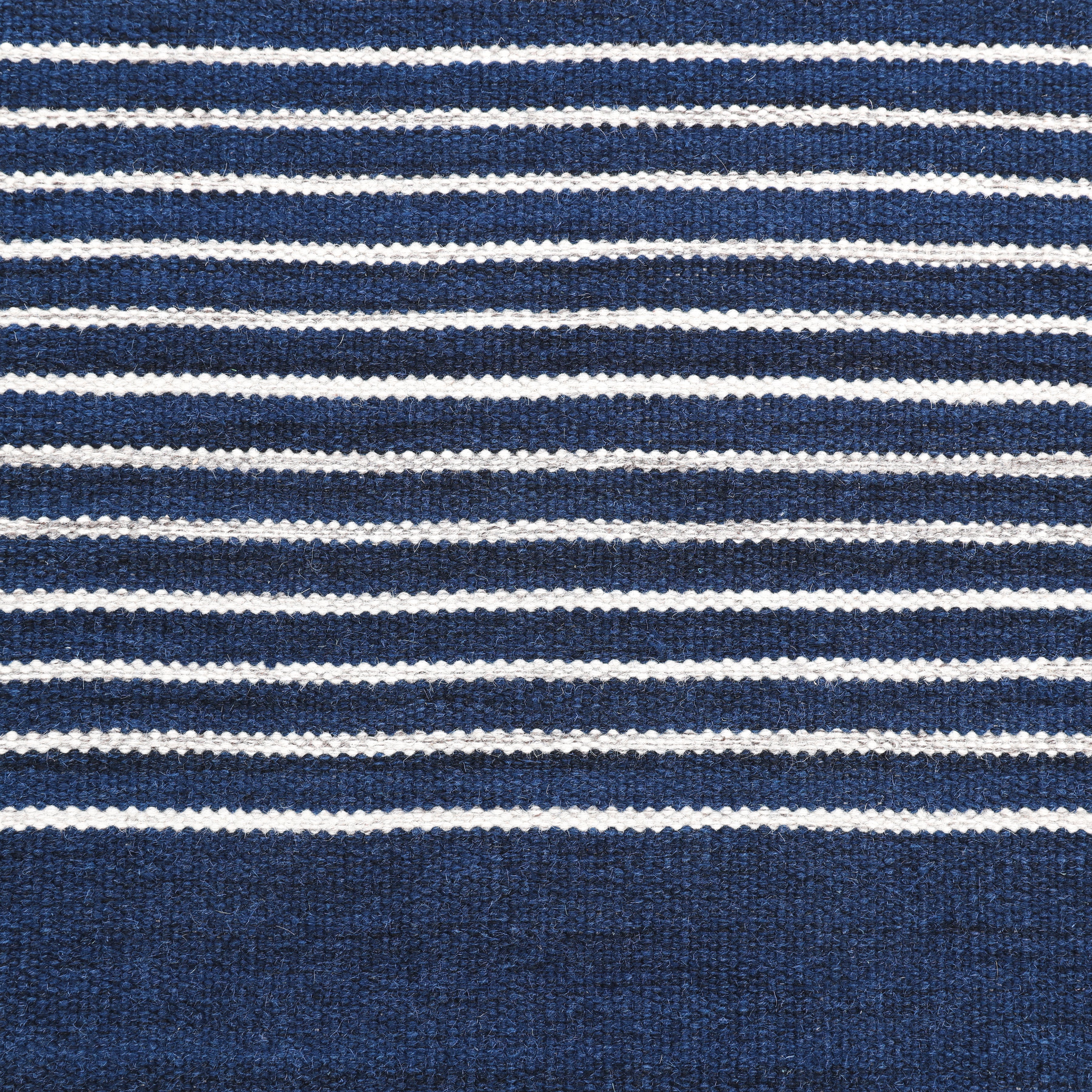 George Handmade Contemporary Striped Navy Area Rug