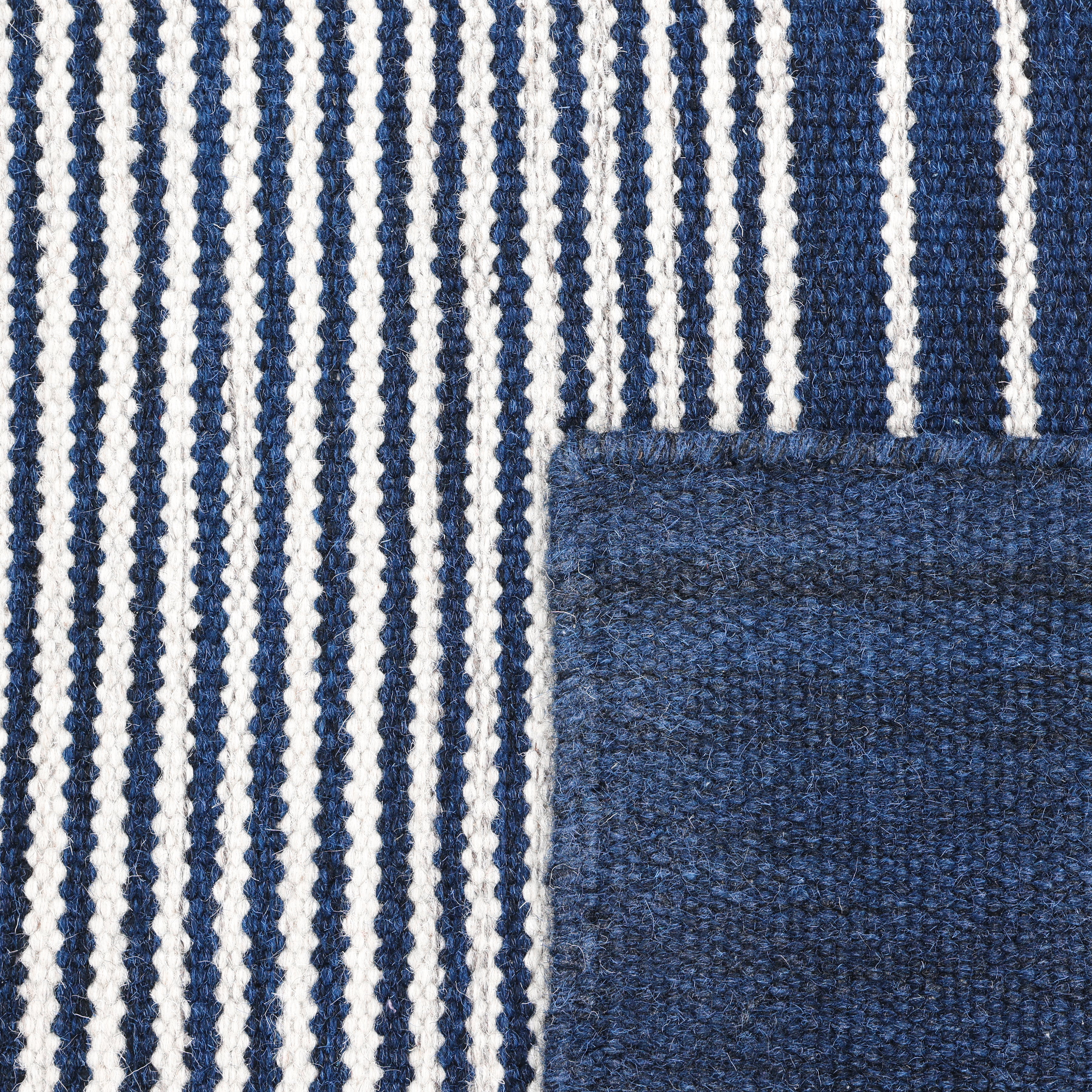 George Handmade Contemporary Striped Navy Area Rug