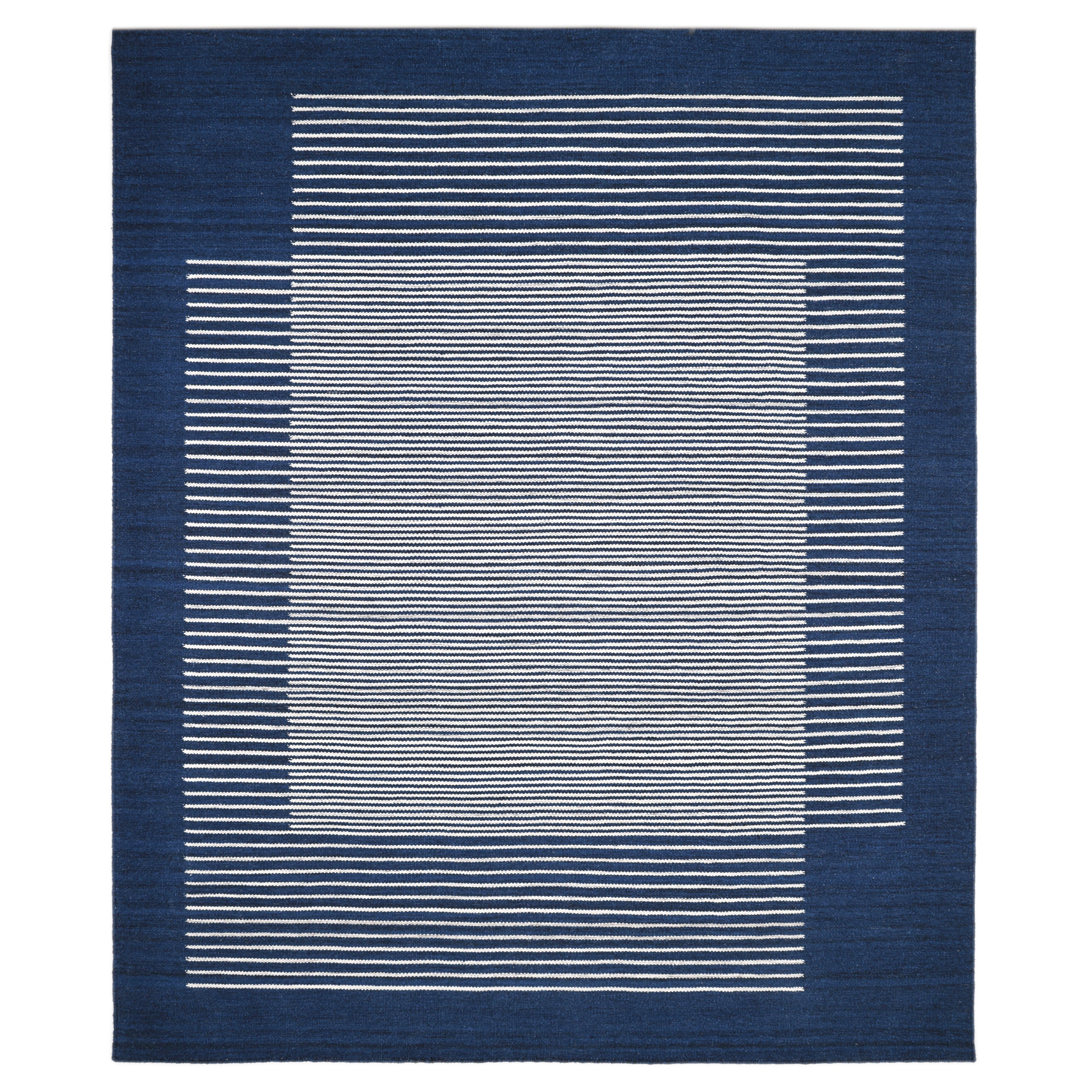 George Handmade Contemporary Striped Navy Area Rug