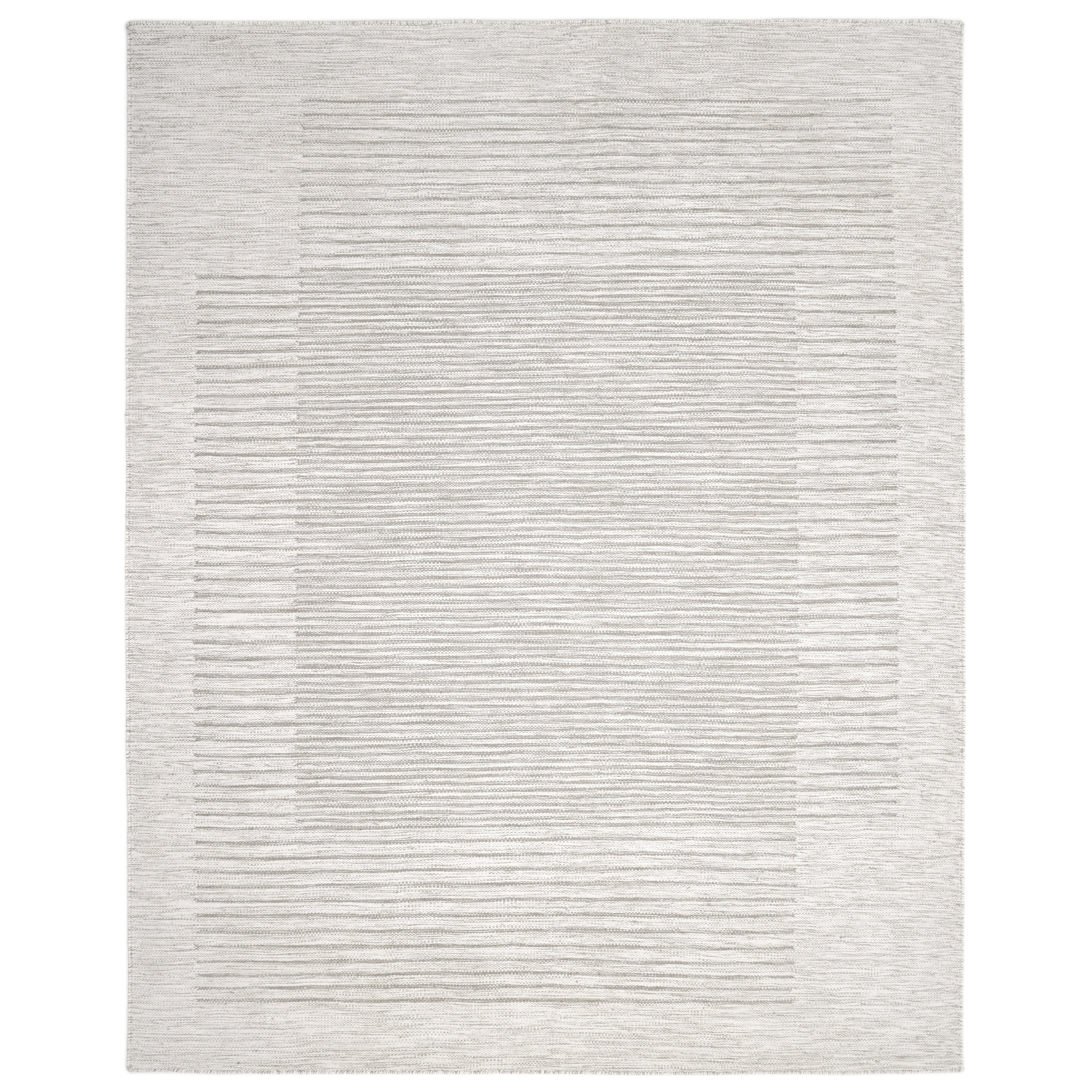 George Handmade Contemporary Striped Silver Area Rug