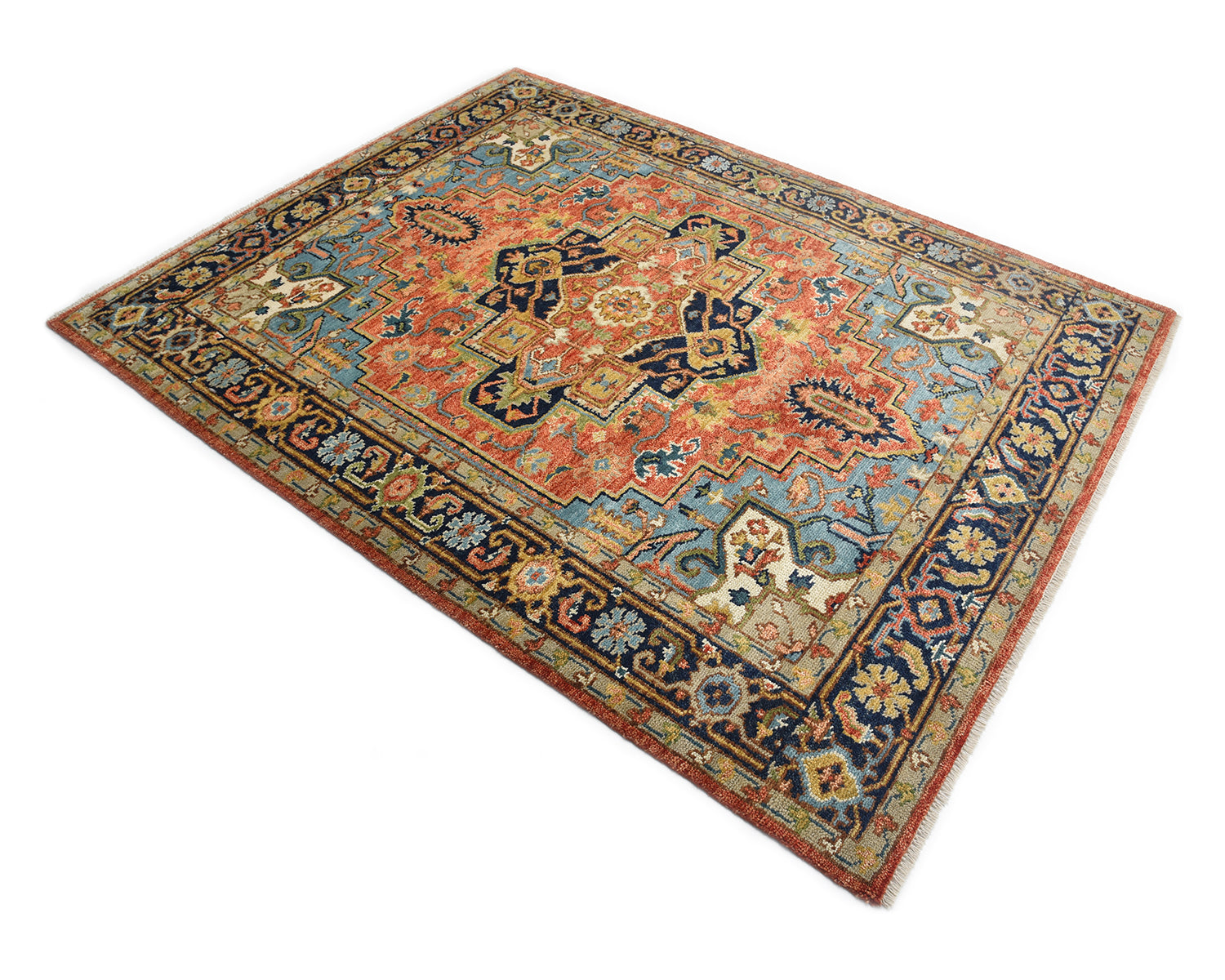 Miranda Handmade Traditional Floral Red Area Rug