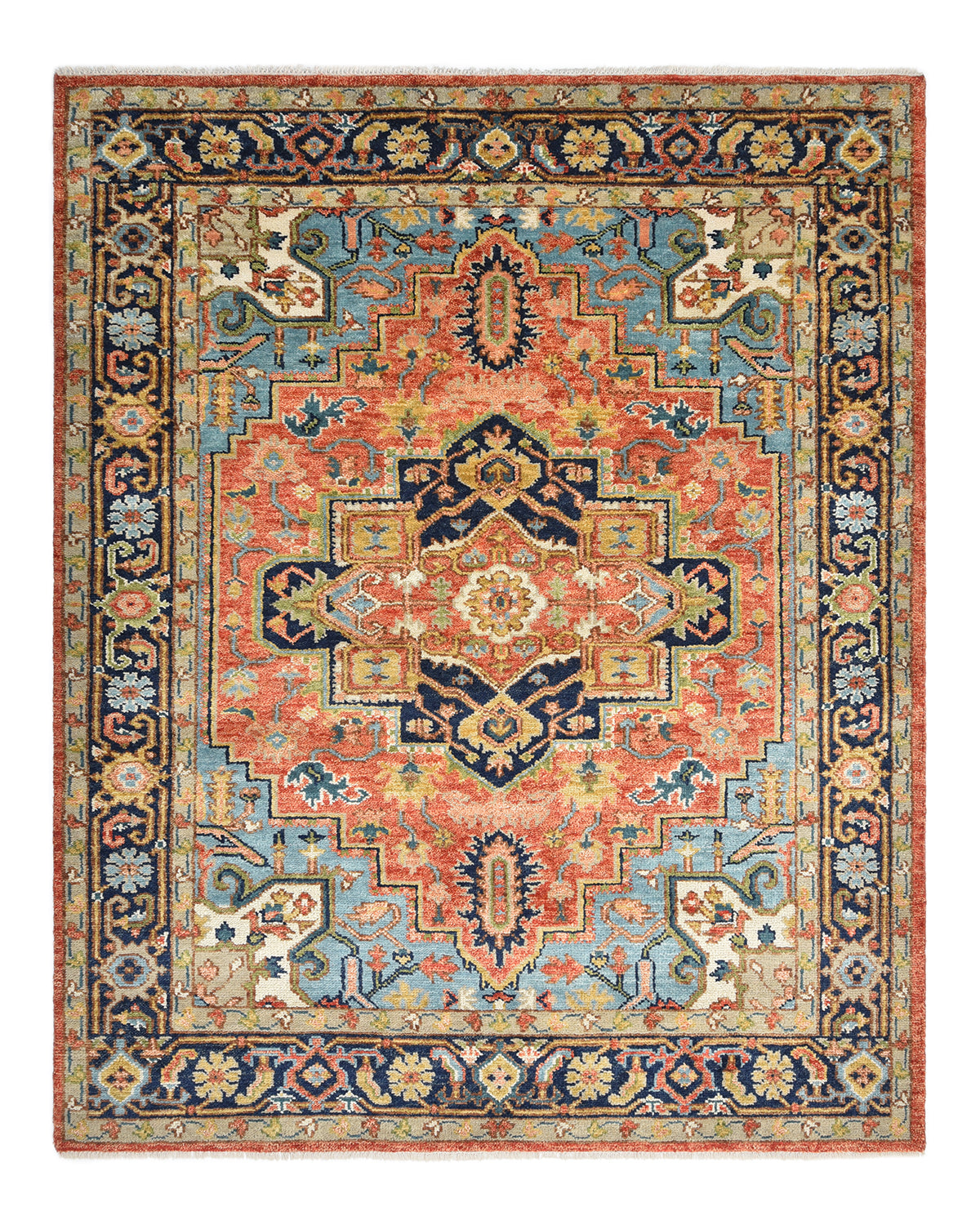 Miranda Handmade Traditional Floral Red Area Rug