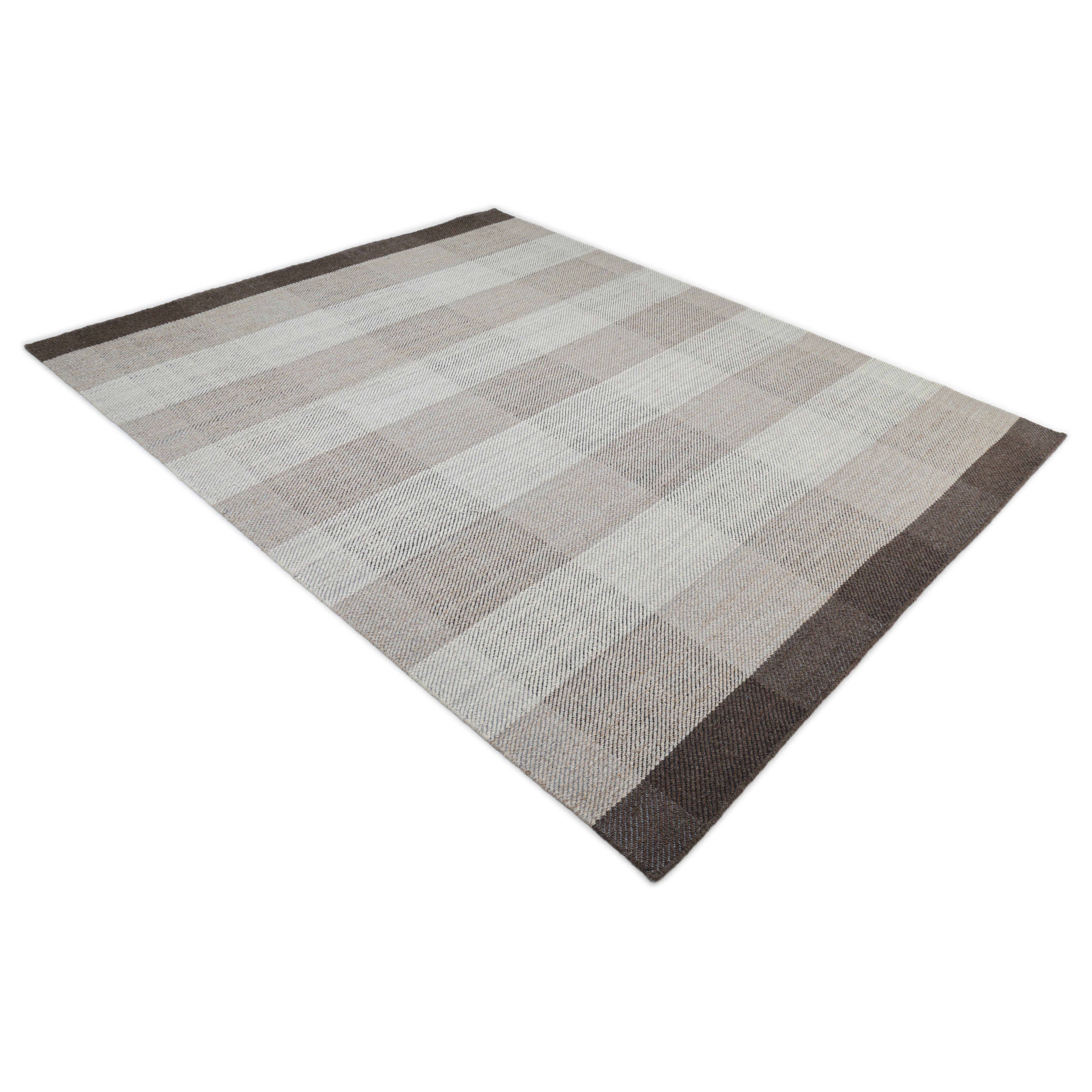 Carrie Handmade Contemporary Checkered Brown Area Rug