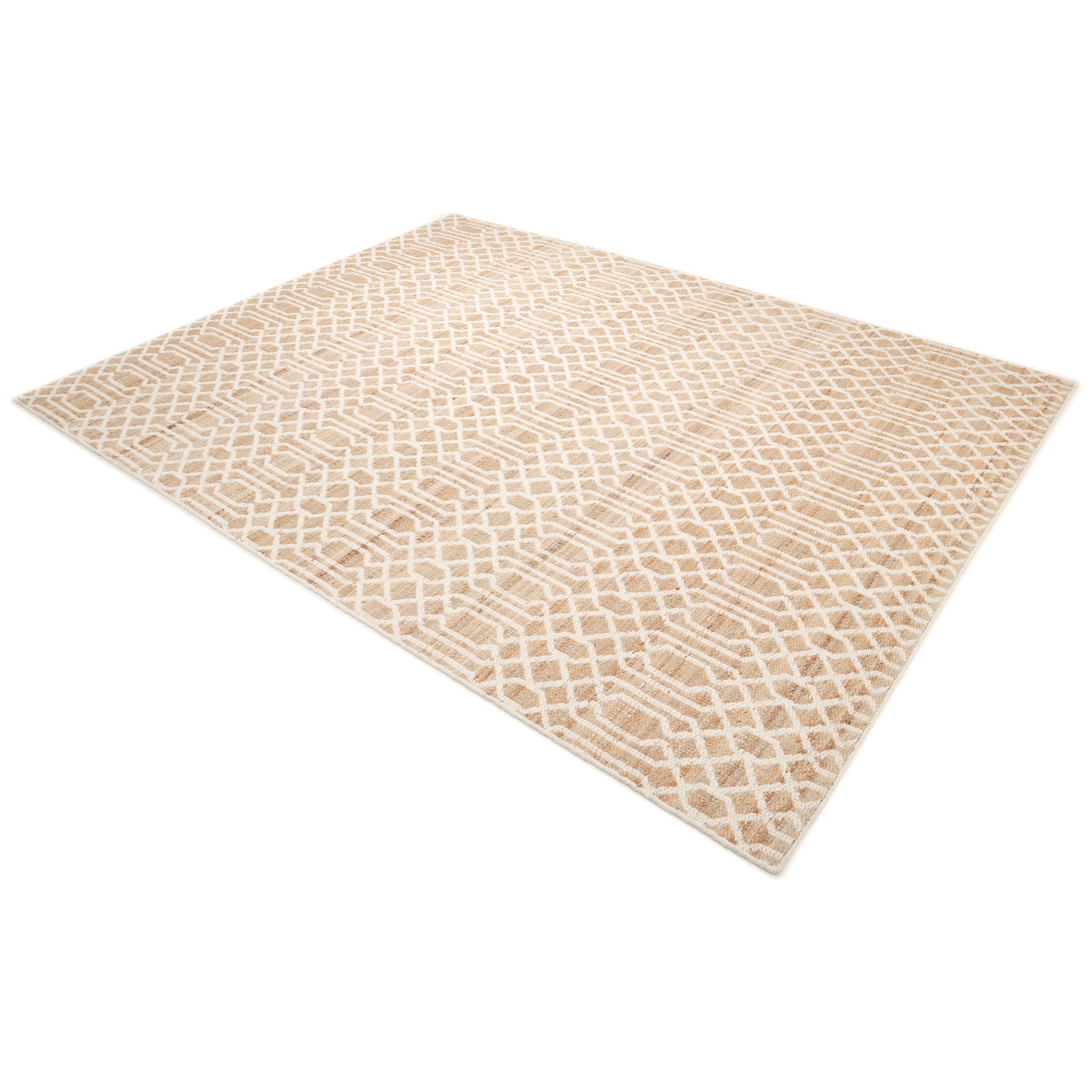 Sophie Handmade Contemporary Trellis Ivory Area Rug