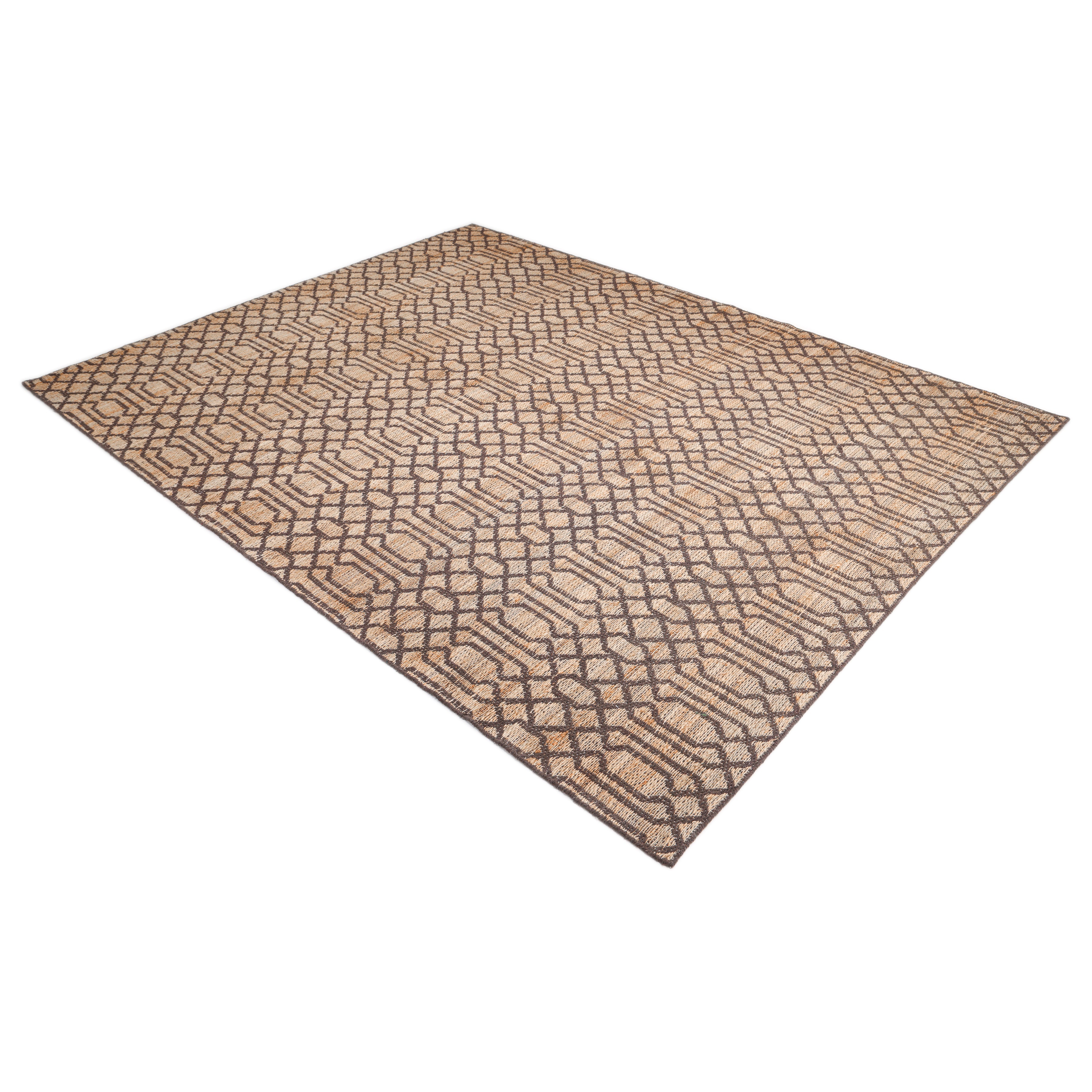 Sophie Handmade Contemporary Trellis Brown Area Rug