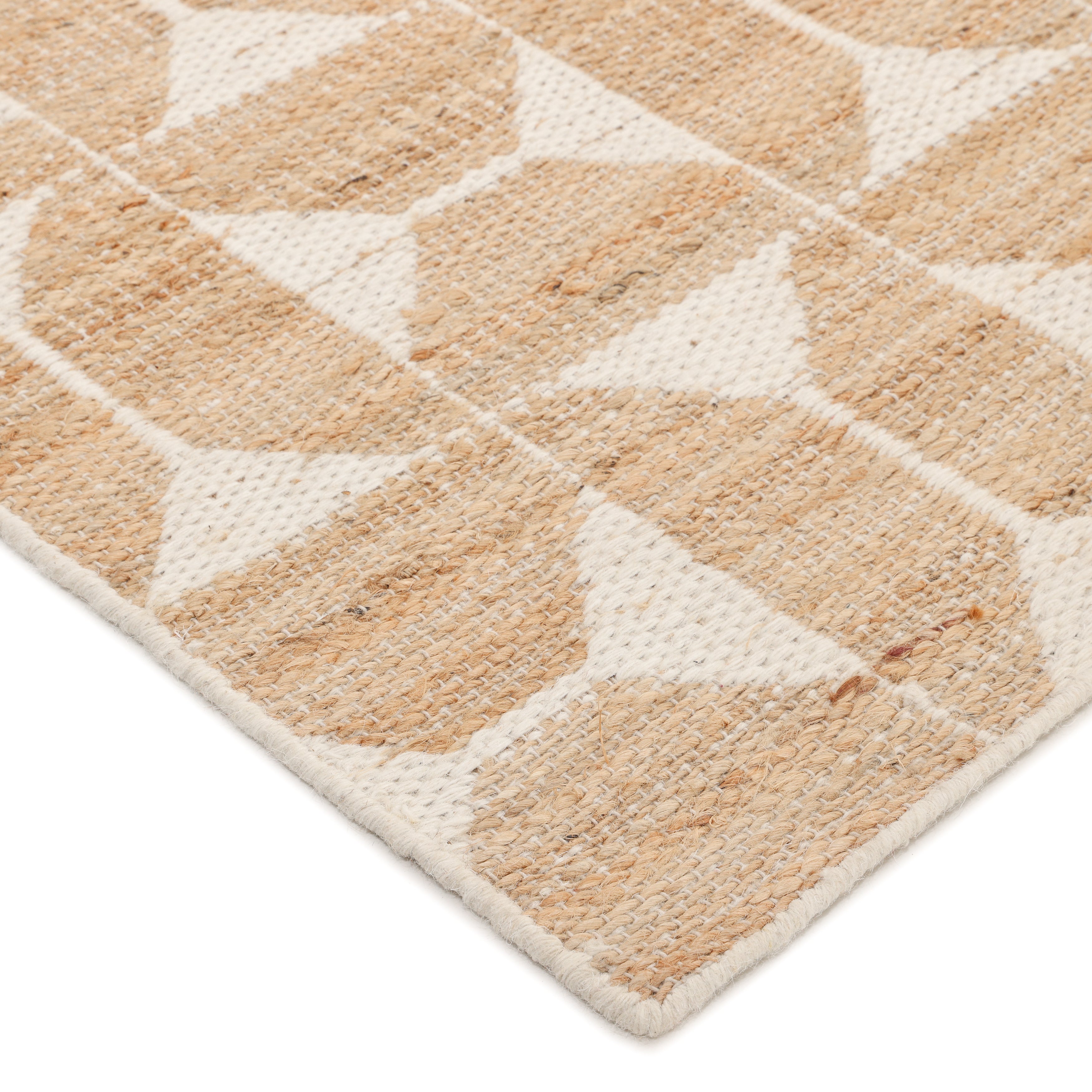 Elle Handmade Contemporary Geometric Ivory Area Rug